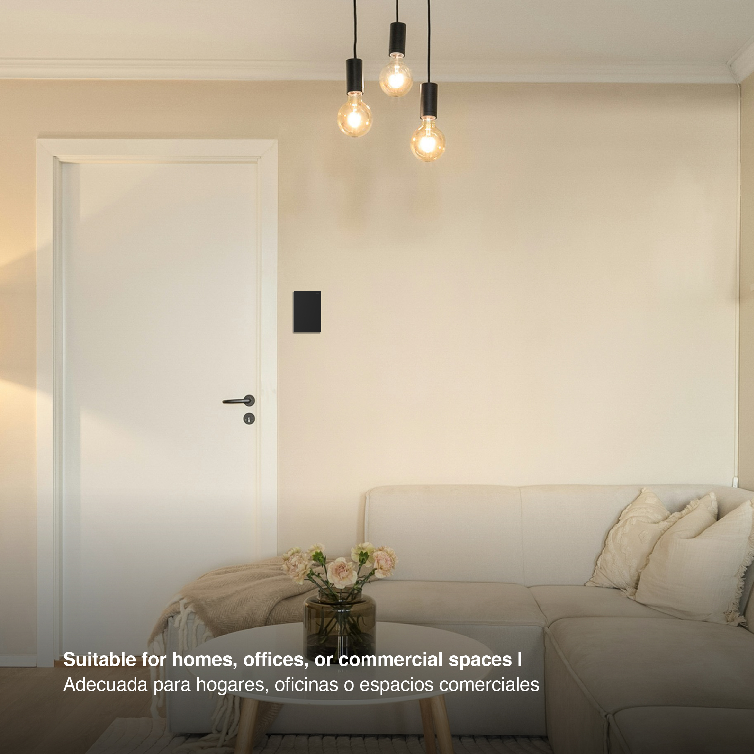 Tecla de 1 Canal, 2 Vías 10A Máx. AC 250V, Negro