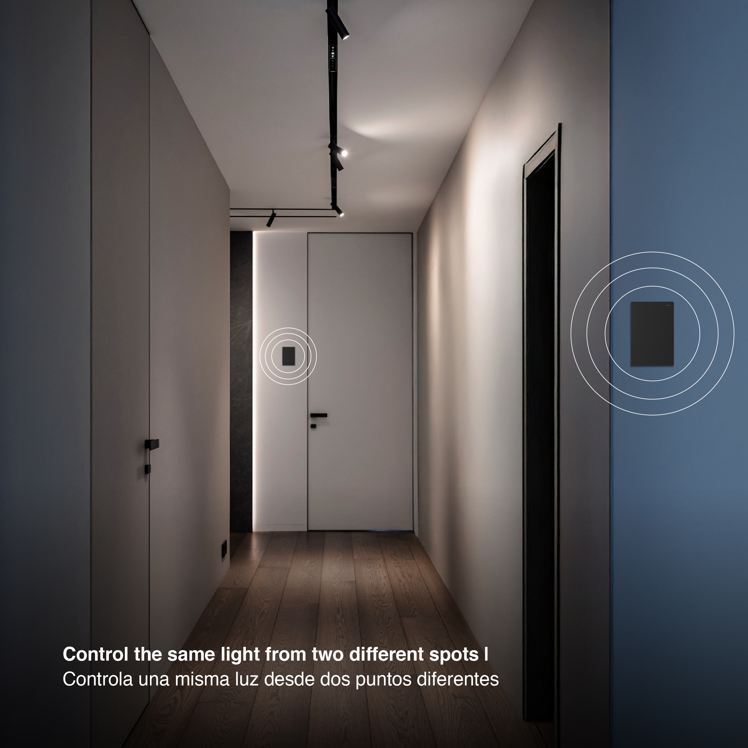 Tecla de 1 Canal, 2 Vías 10A Máx. AC 250V, Negro