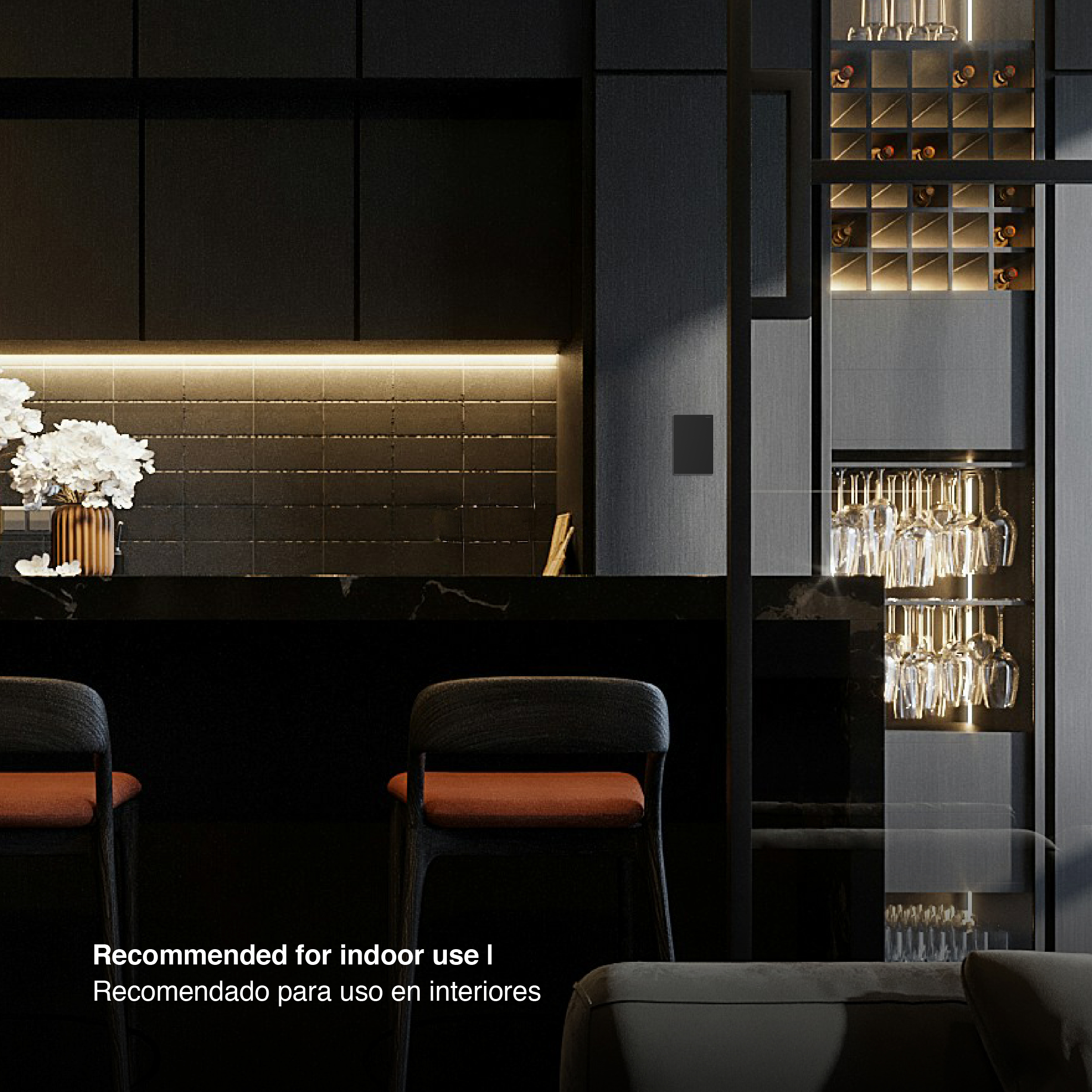 Tecla de 1 Canal, 2 Vías 10A Máx. AC 250V, Negro