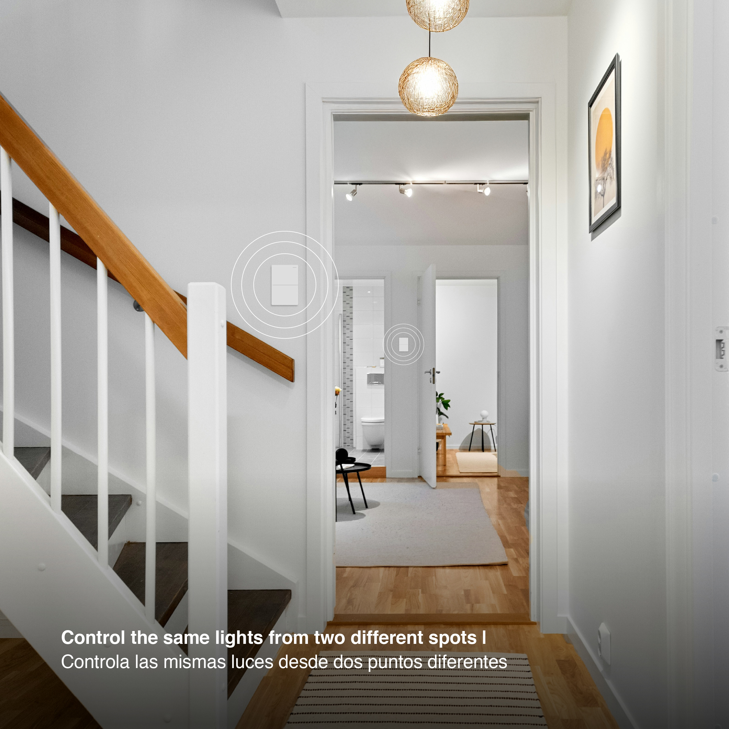 Tecla de 2 Canales, 2 Vías 10A Máx. AC 250V, Blanco