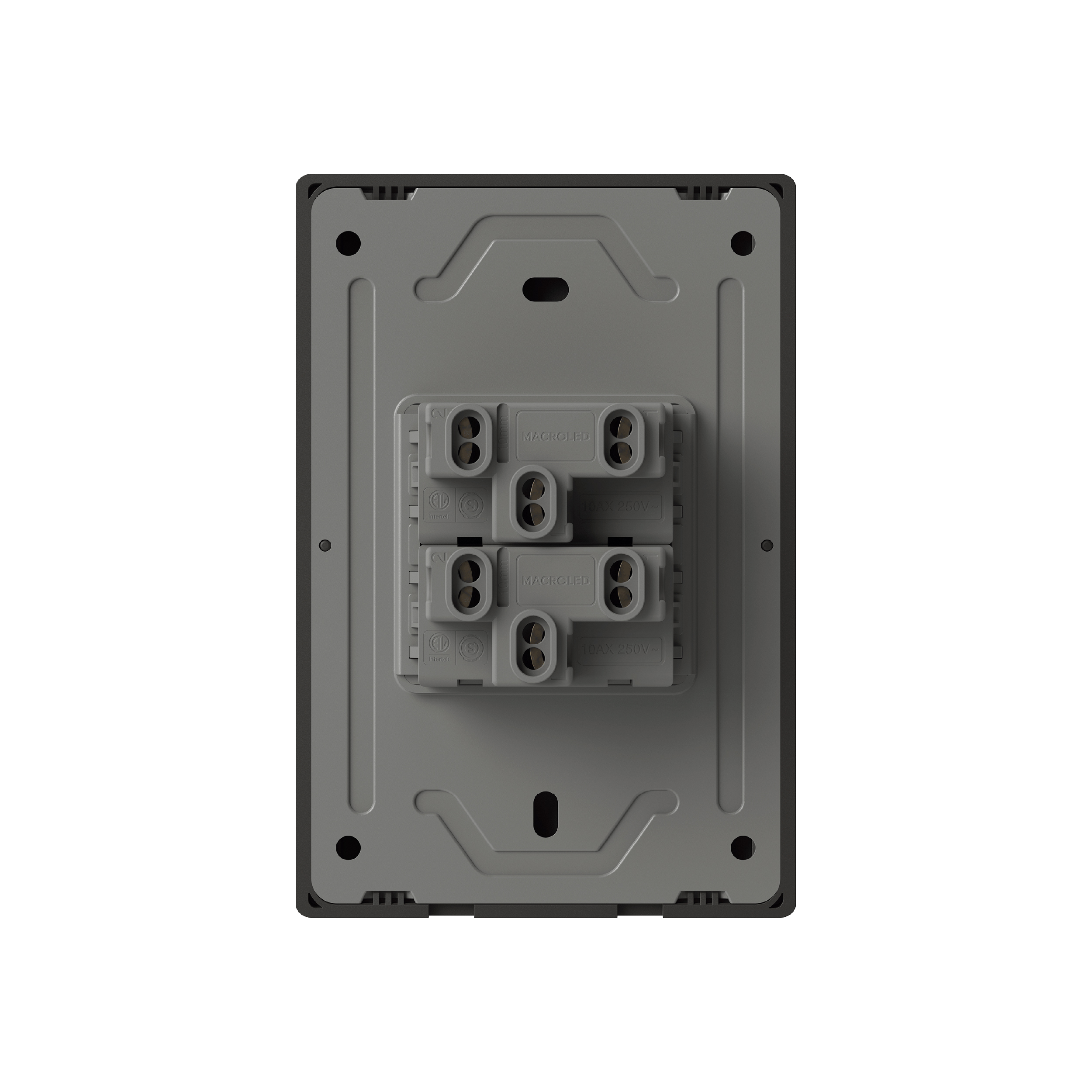 Tecla de 2 Canales, 2 Vías 10A Máx. AC 250V, Gris