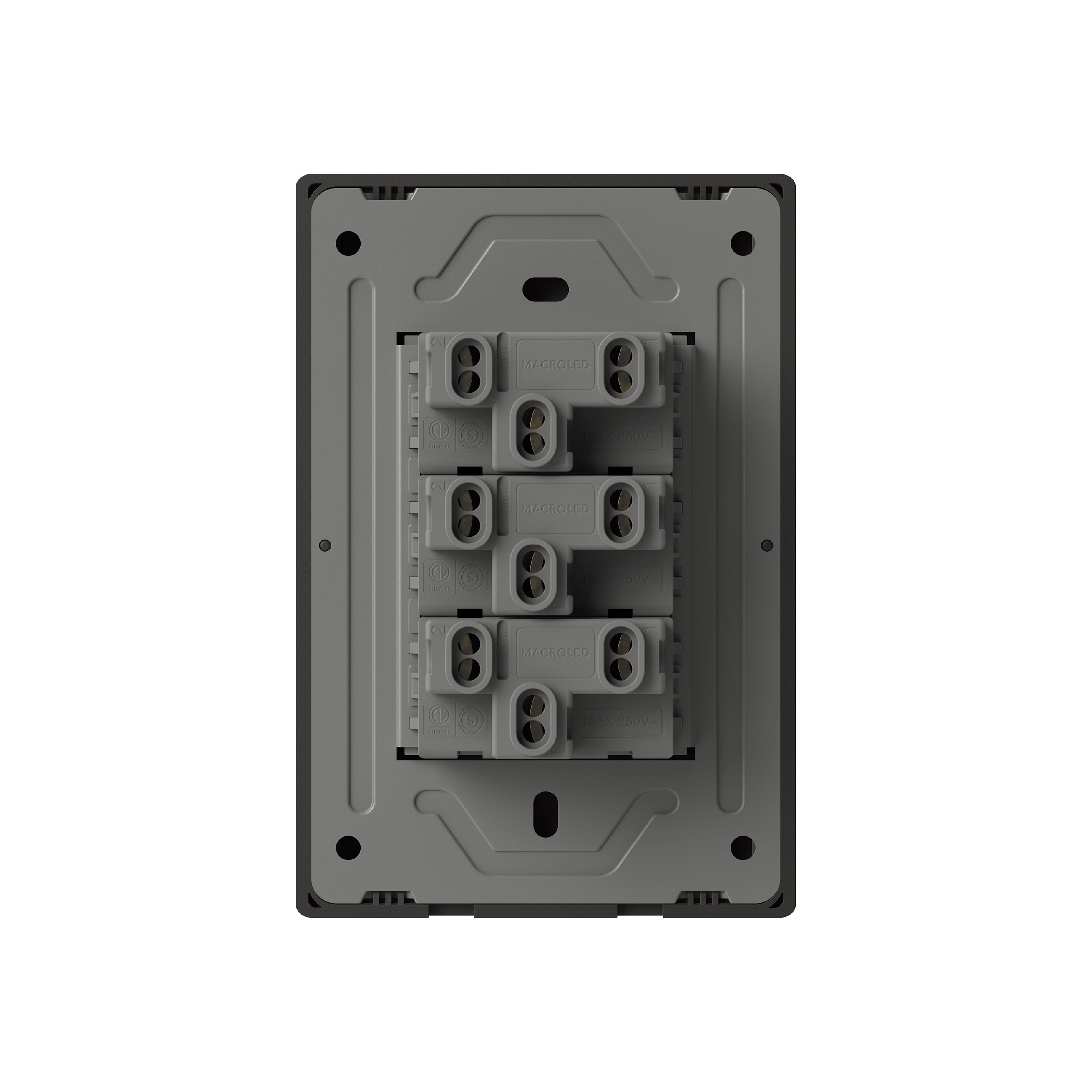 Tecla de 3 Canales, 2 Vías 10A Máx. AC 250V, Negro