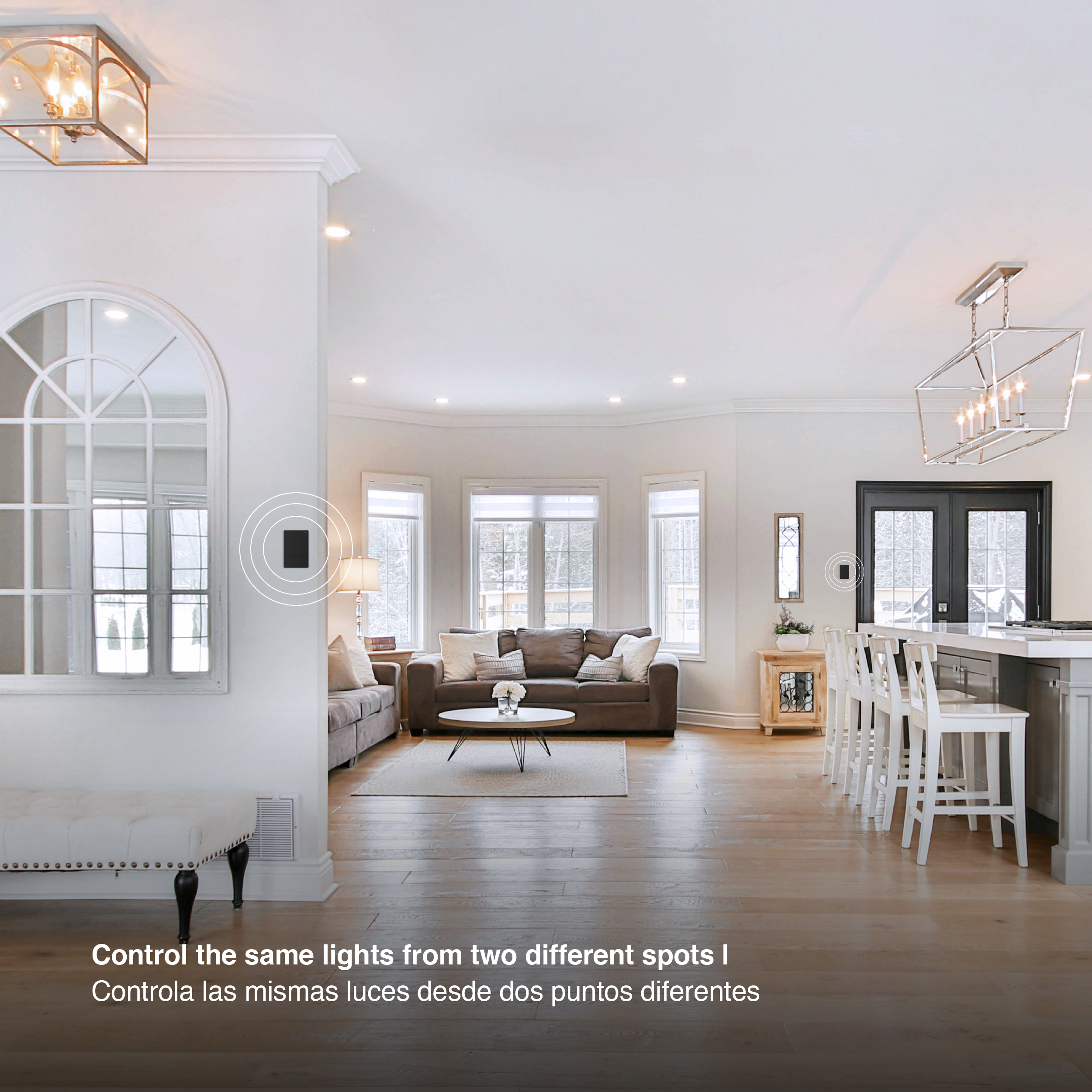 Tecla de 3 Canales, 2 Vías 10A Máx. AC 250V, Negro