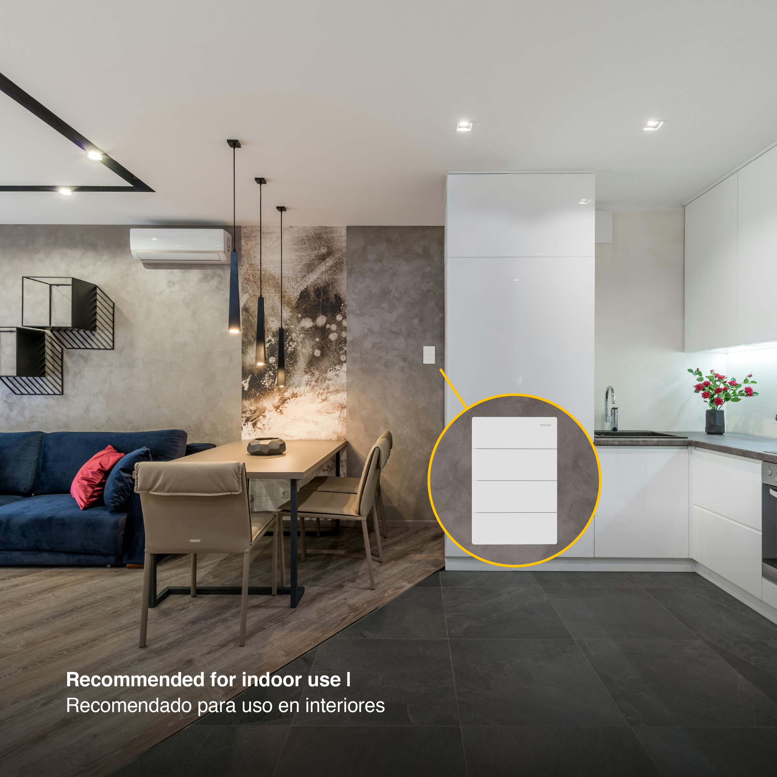 Tecla de 4 Canales, 2 Vías 10A Máx. AC 250V, Blanco