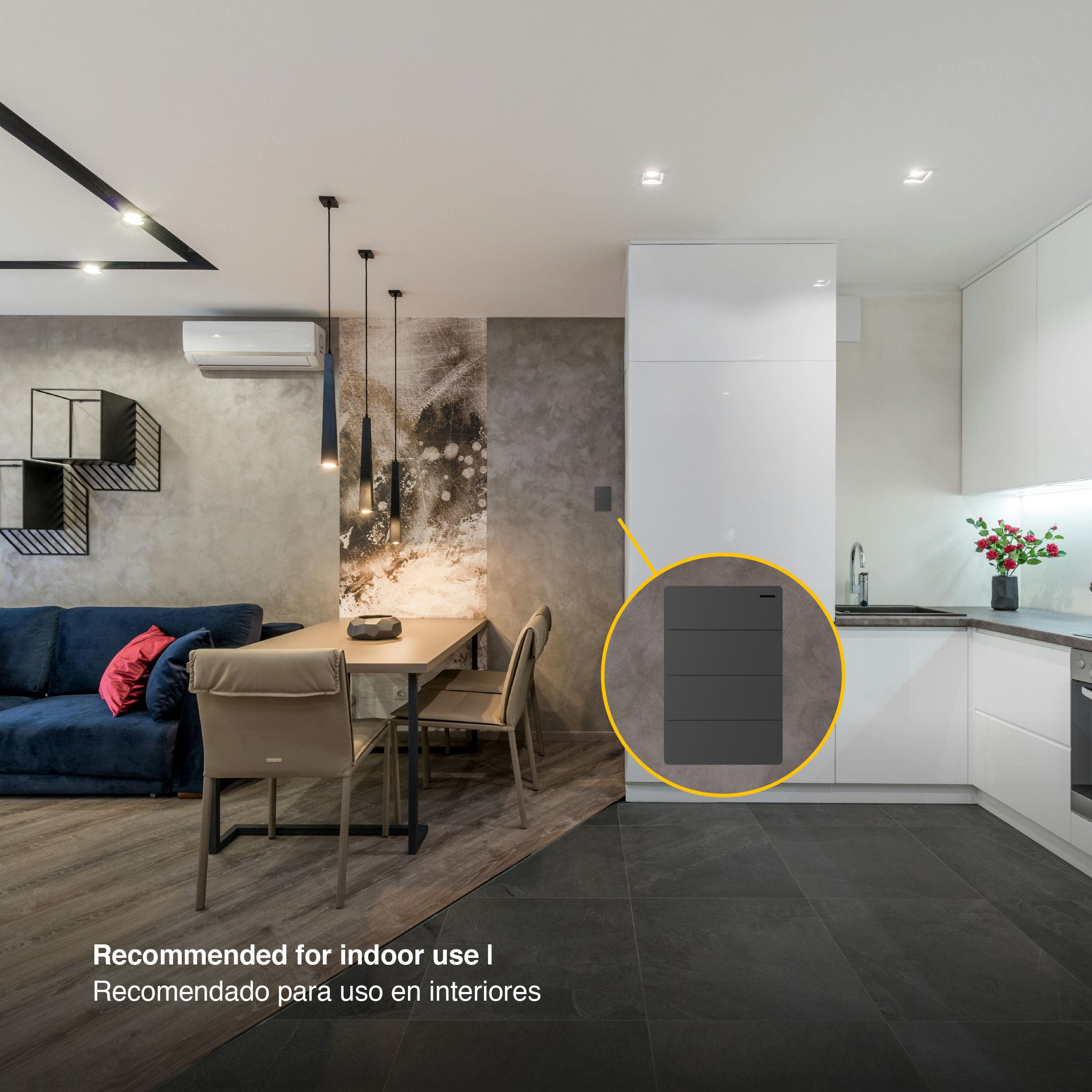 Tecla de 4 Canales, 2 Vías 10A Máx. AC 250V, Gris