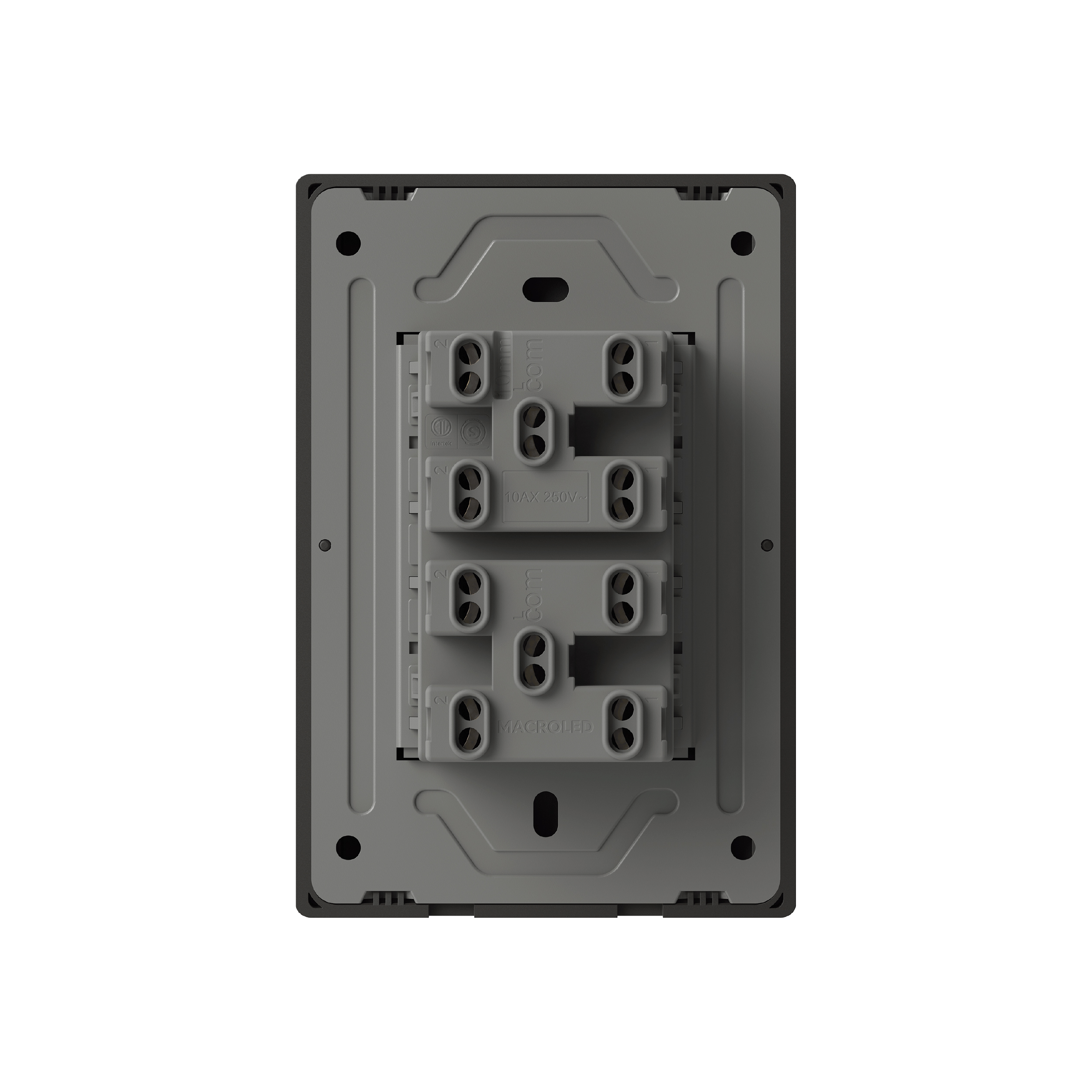 Tecla de 4 Canales, 2 Vías 10A Máx. AC 250V, Negro