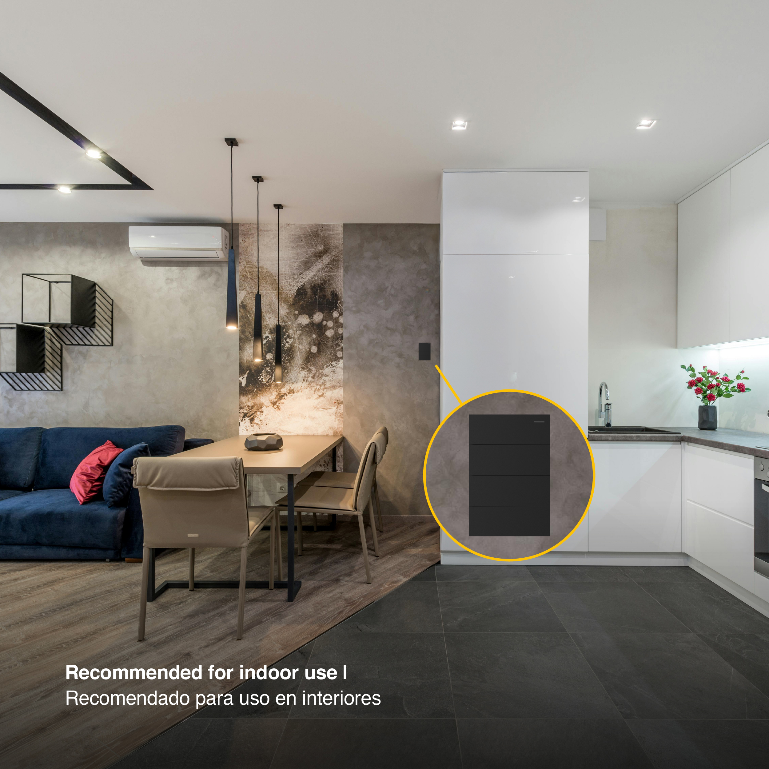 Tecla de 4 Canales, 2 Vías 10A Máx. AC 250V, Negro