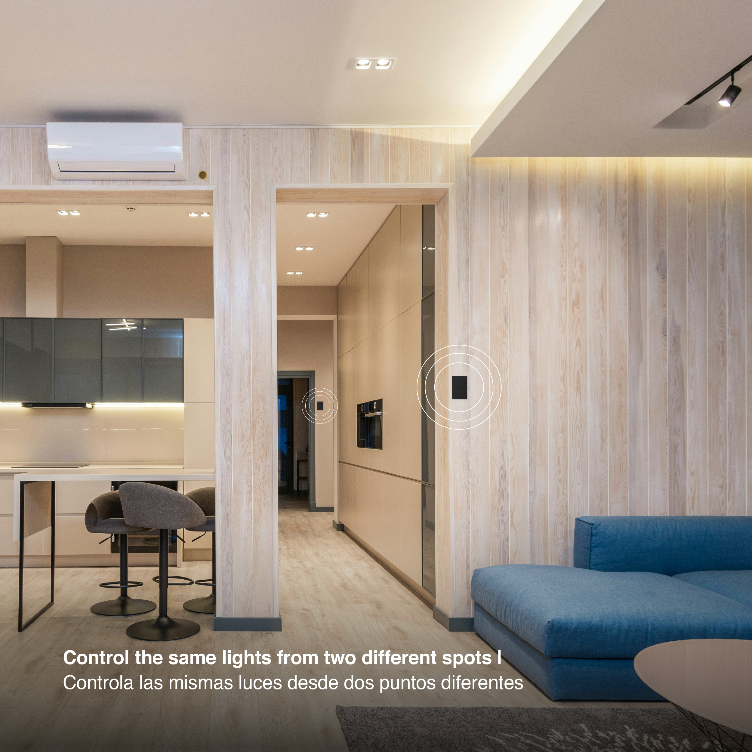 Tecla de 4 Canales, 2 Vías 10A Máx. AC 250V, Negro