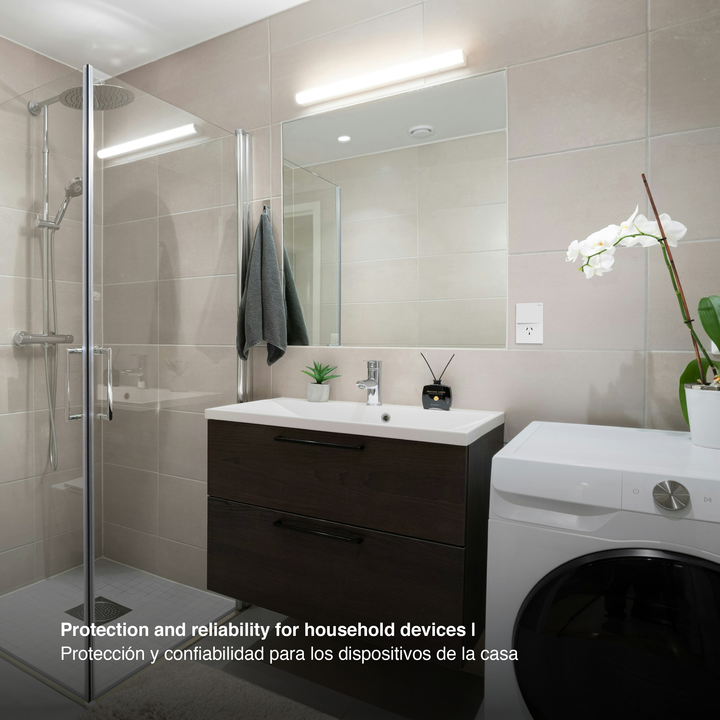 Tecla y Tomacorriente de 1 Canal, 10A Máx. AC 250V, Blanco