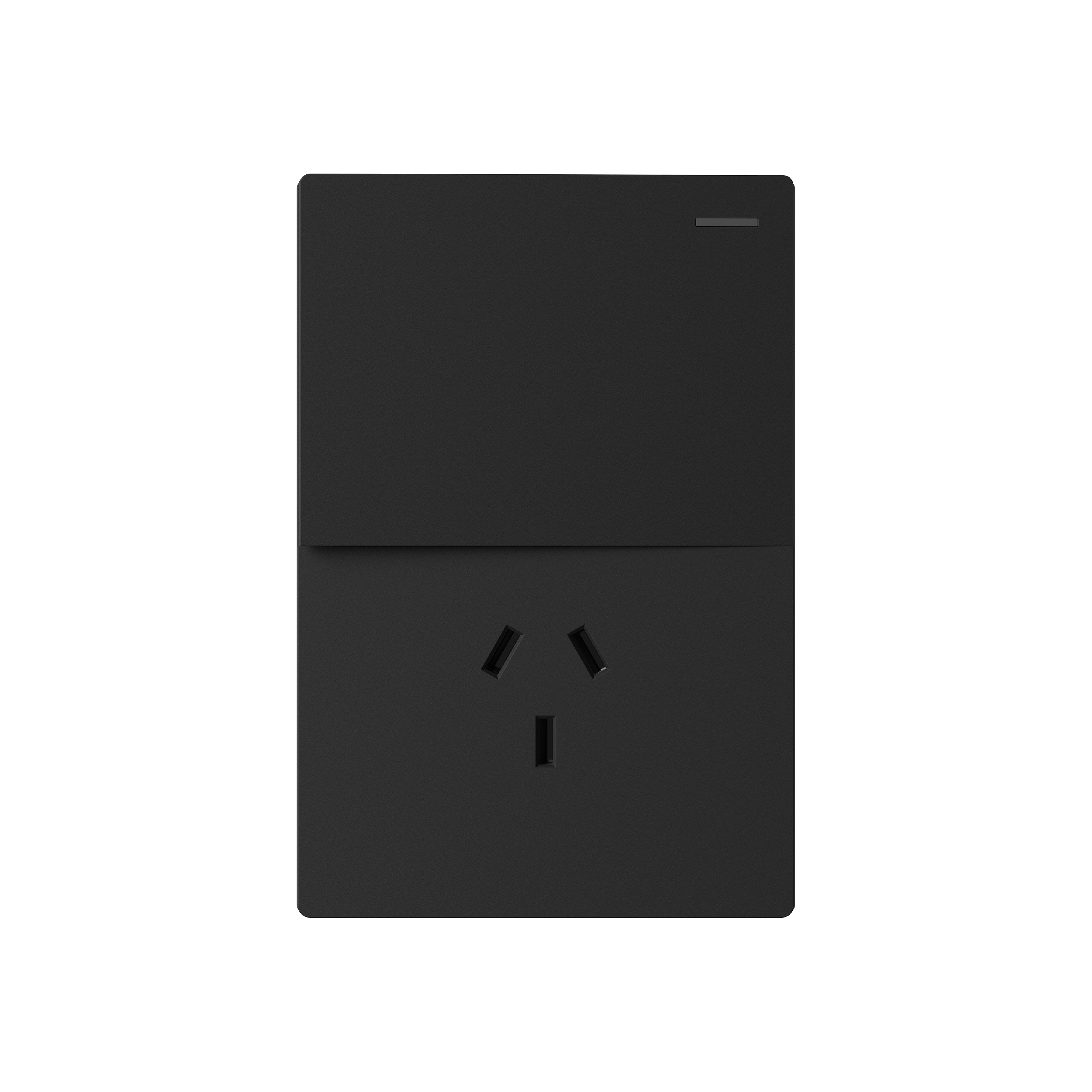 Tecla y Tomacorriente de 1 Canal, 10A Máx. AC 250V, Negro