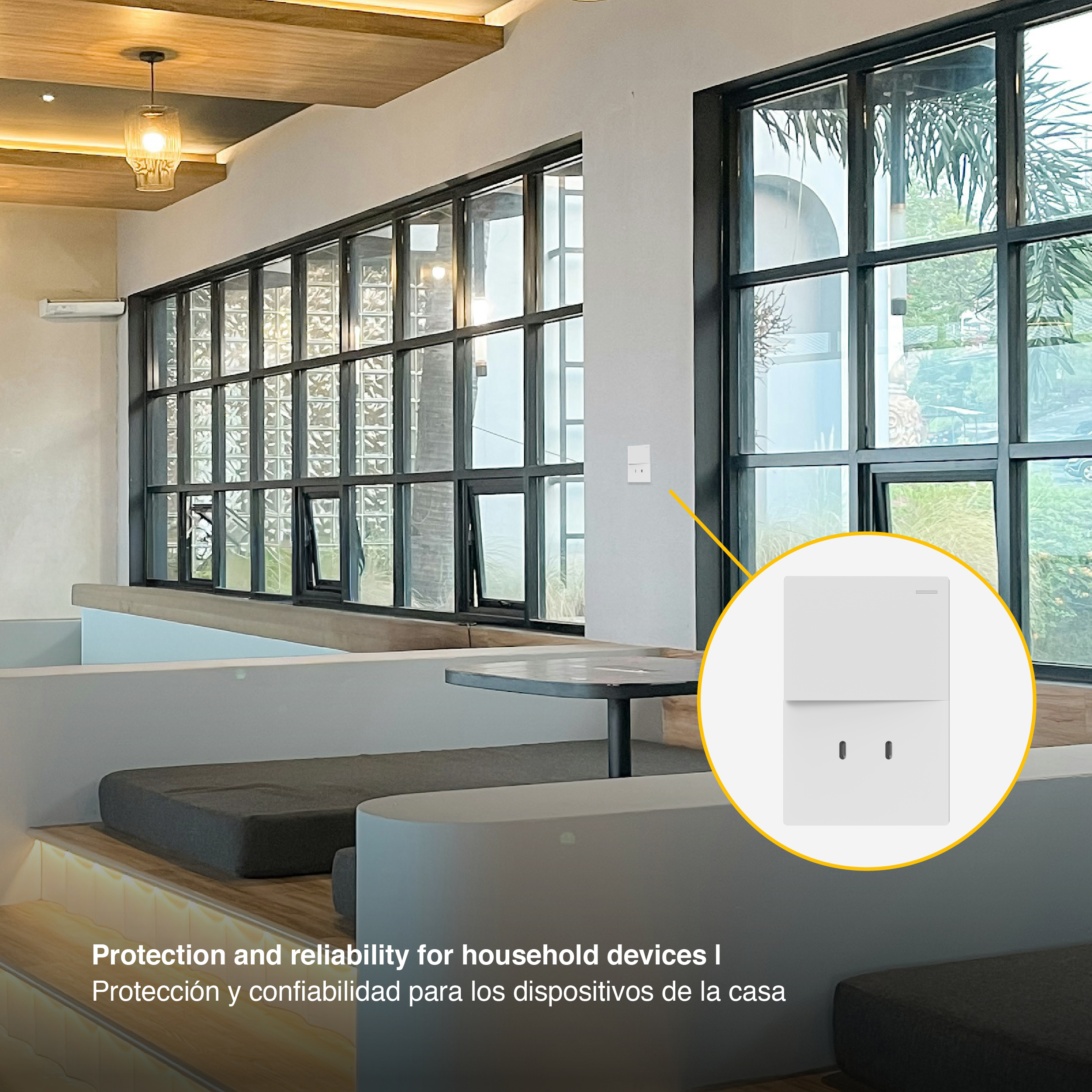 Tecla y 2 USB-C de 30W, 1 Canal 2 Vías 10A Máx. AC 250V, Blanco