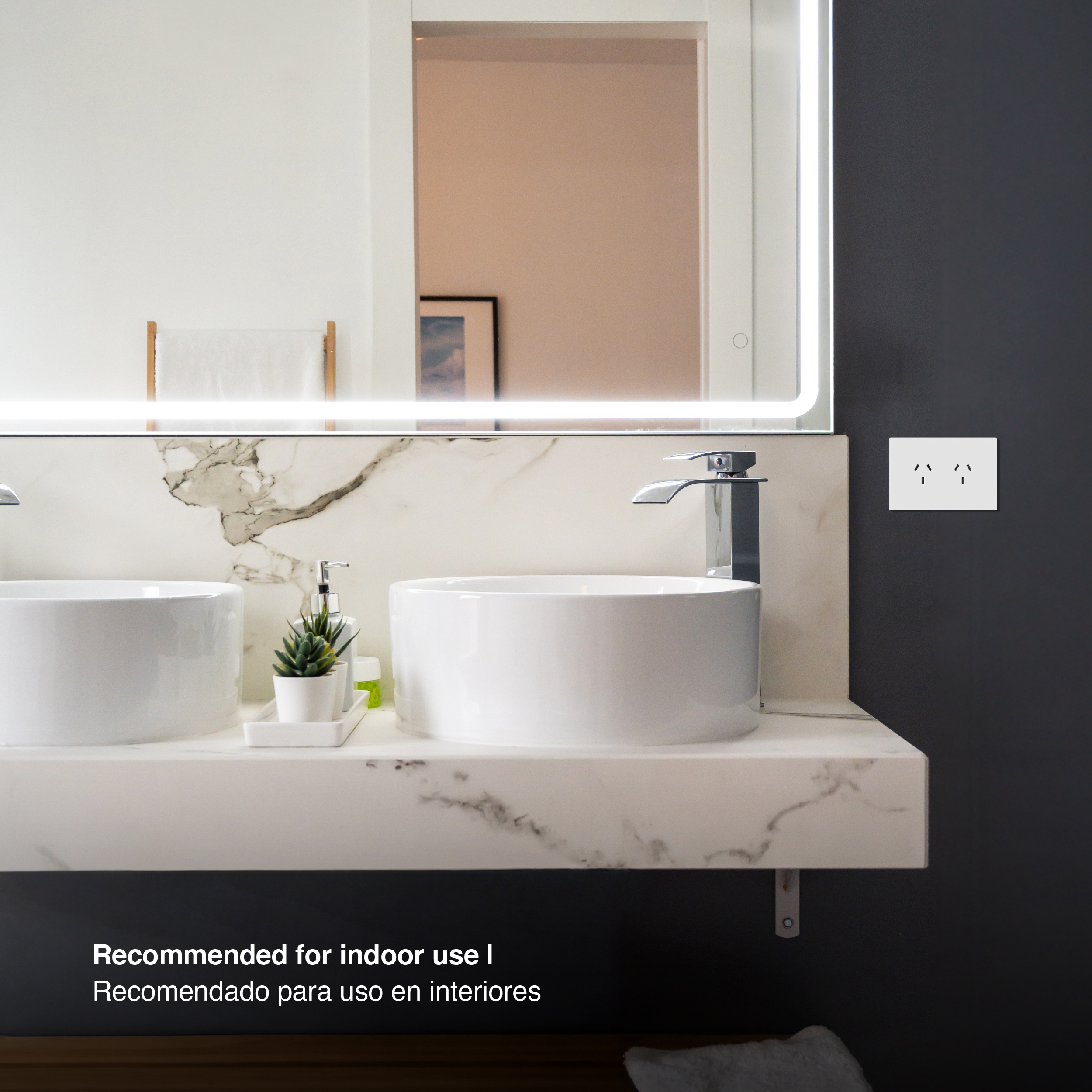 Tomacorriente Doble 10A Máx. AC 250V, Blanco