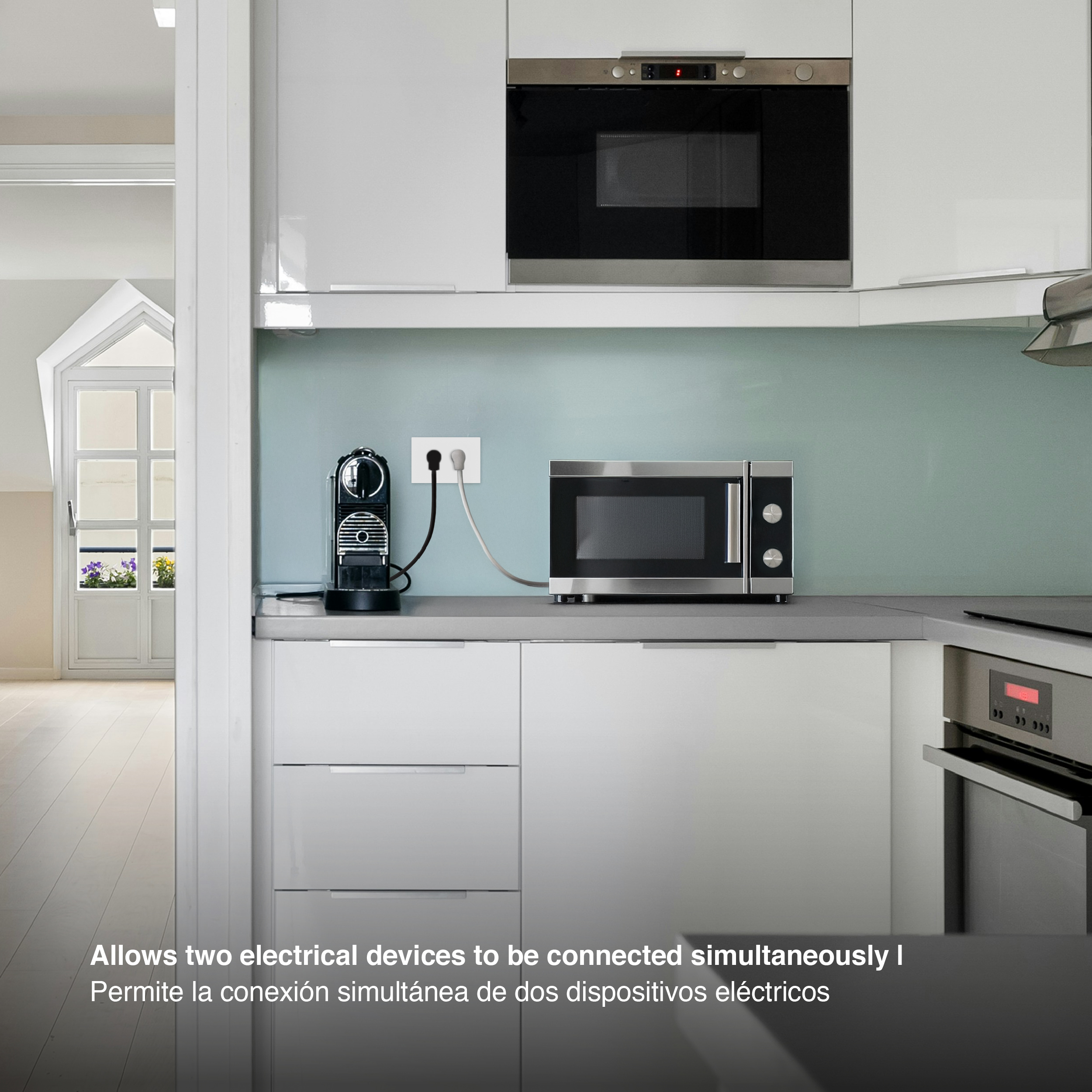 Tomacorriente Doble 10A Máx. AC 250V, Blanco