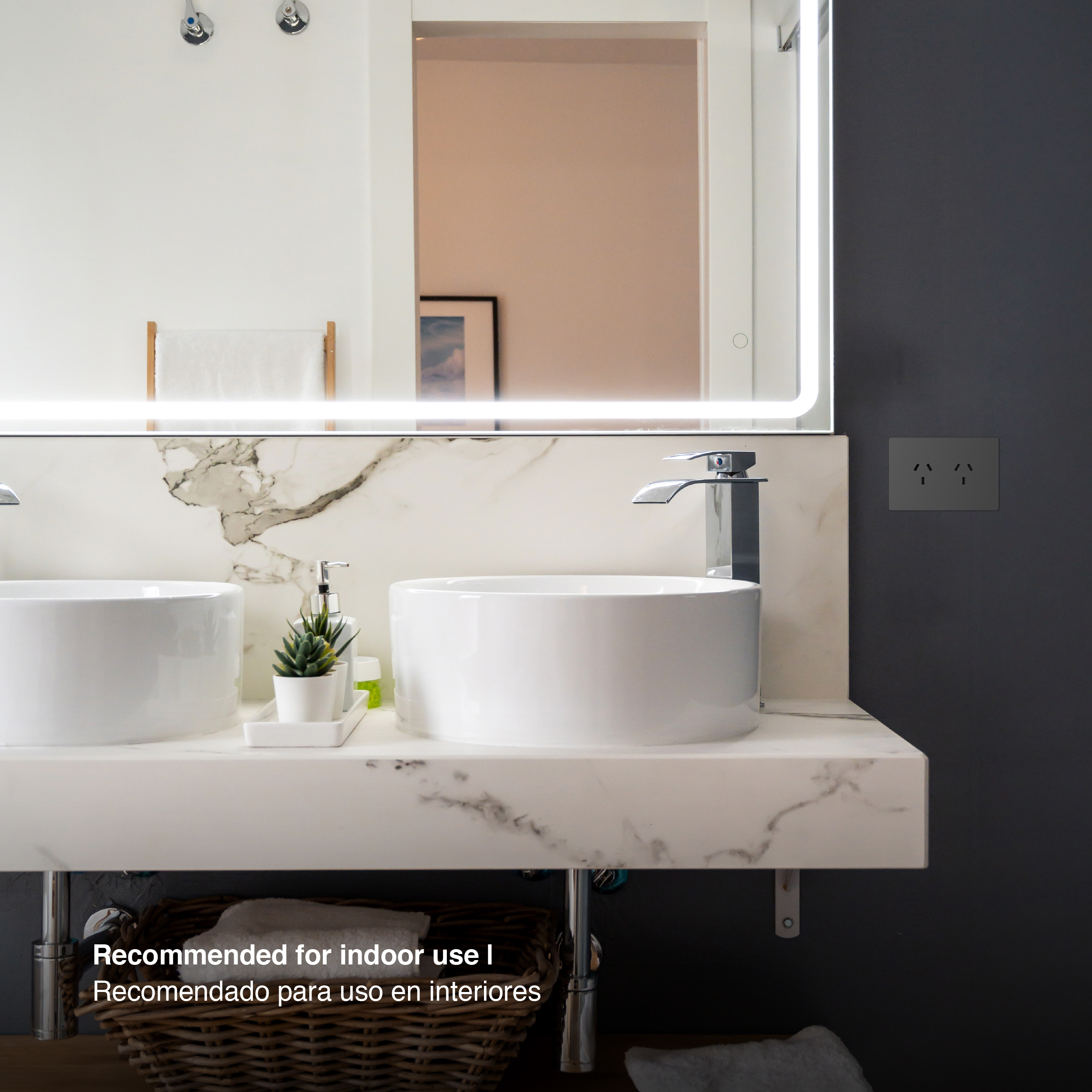 Tomacorriente Doble 10A Máx. AC 250V, Gris