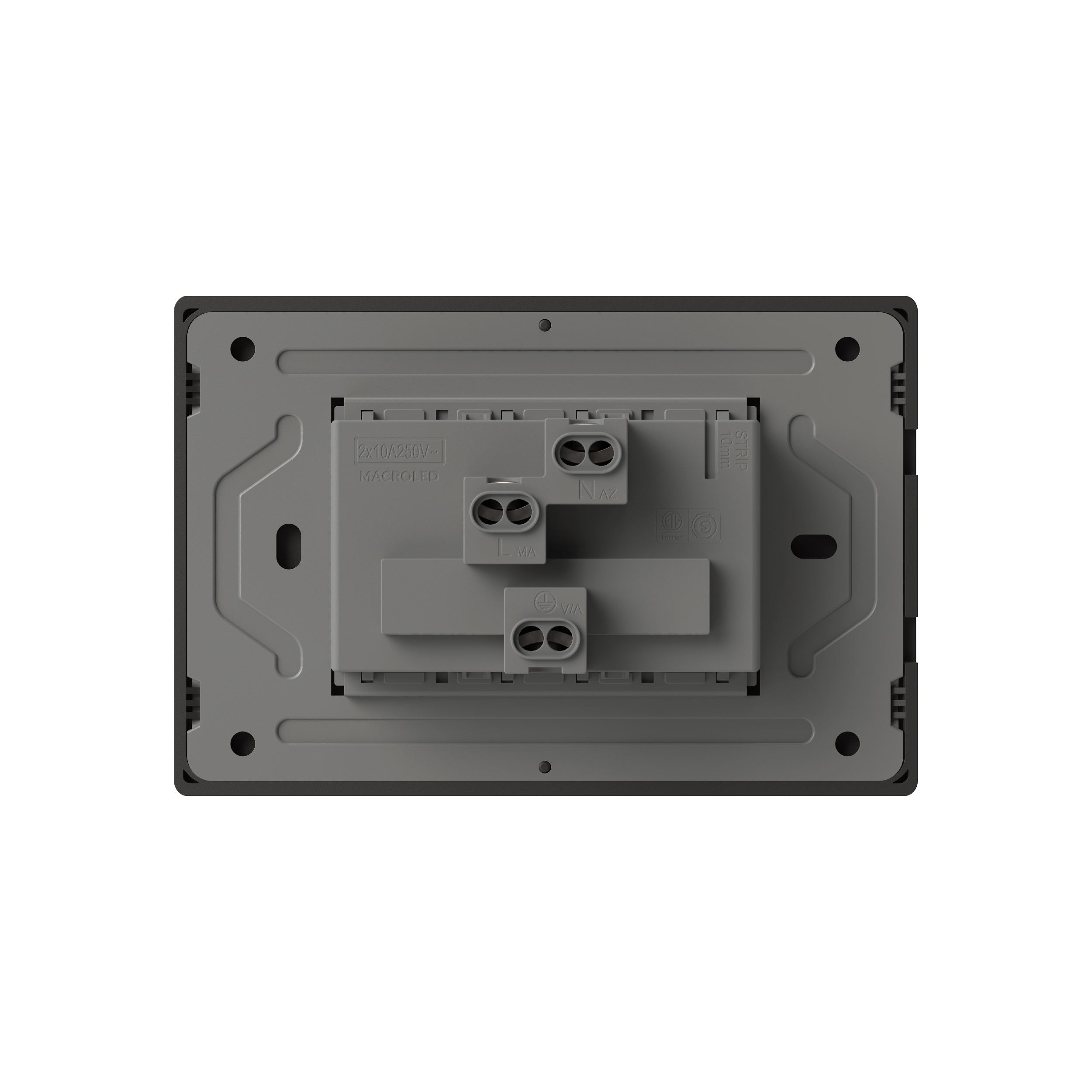 Tomacorriente Doble 10A Máx. AC 250V, Negro