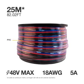 Cable 4 polos de 1mm RGB, 4x1mm (18AWG) 48V Máx. x25m 