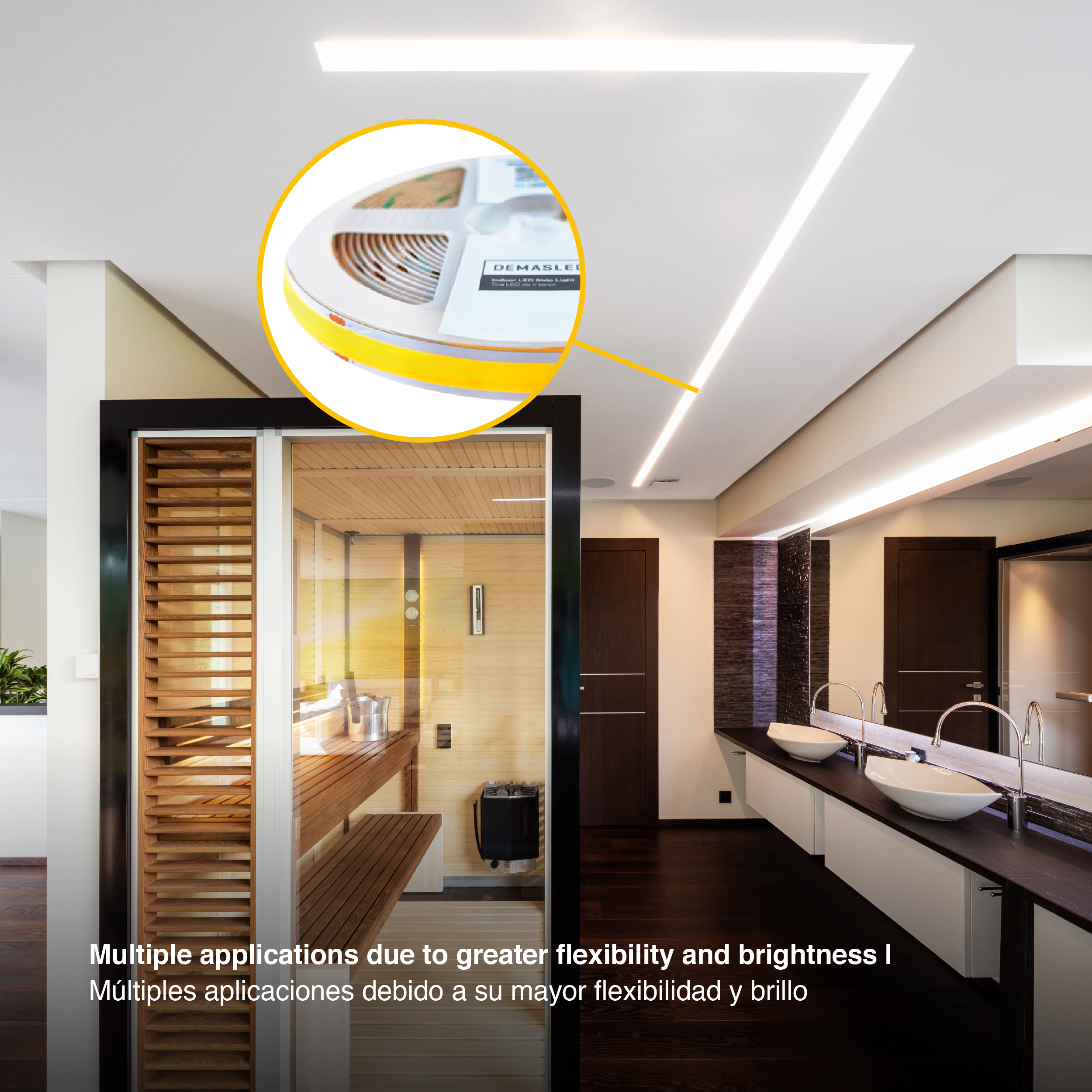 Tira LED COB 24V 25W/m Blanco Neutro 2750lm/m 960 LEDs/m, 15mm PCB IP33 x5m