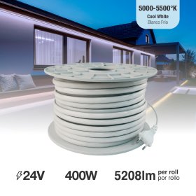 Tira LED COB IP67 220-240V, 400W Blanco Frío 6500K 560LEDs/m, 50m