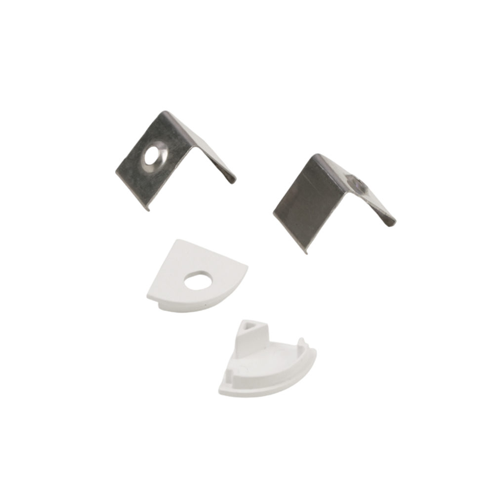 Kit de 2 tapas y 2 clips para perfil de aluminio, PER-03-2M
