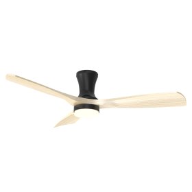 Ventilador de Techo Smart LED CCT 3000K-6000K Ø130cm Madera Clara 22W IP65 con Control Remoto