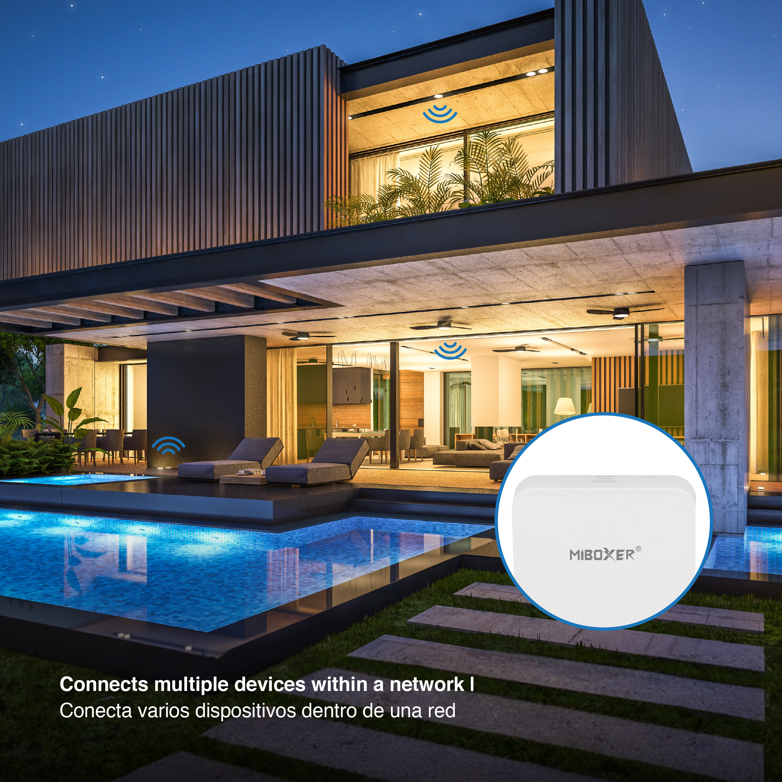 Controlador WiFi MASTER, RGB+Dual White Mi-Light, 5V 500mA 2.4GHz