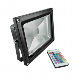 Reflector LED RGB IP65, 100-240V 20W, con Control Remoto IR