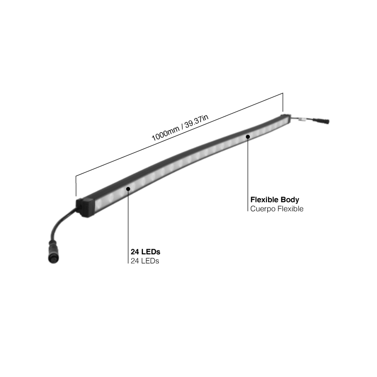 Bañador LED Flexible  24W 24V 1A RGB IP65 - 1m