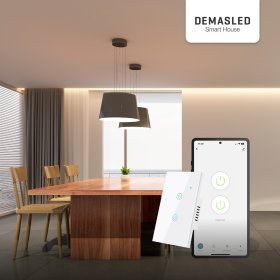 Tecla Smart de Pared Táctil 2 Canales 600W Blanco