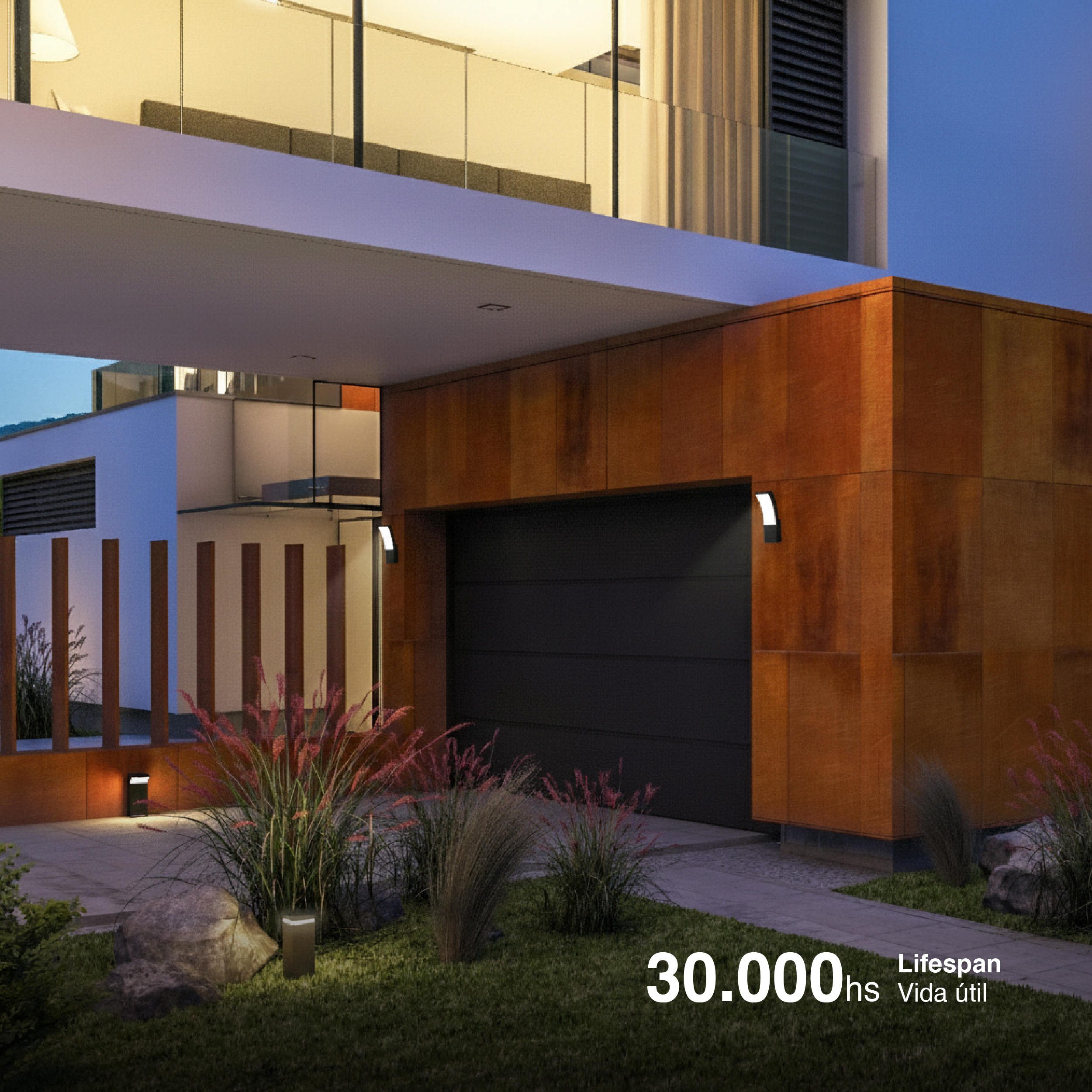 Aplique LED Exterior de Pared Curvo 12W IP65 Negro 24×16cm 220V Blanco Neutro