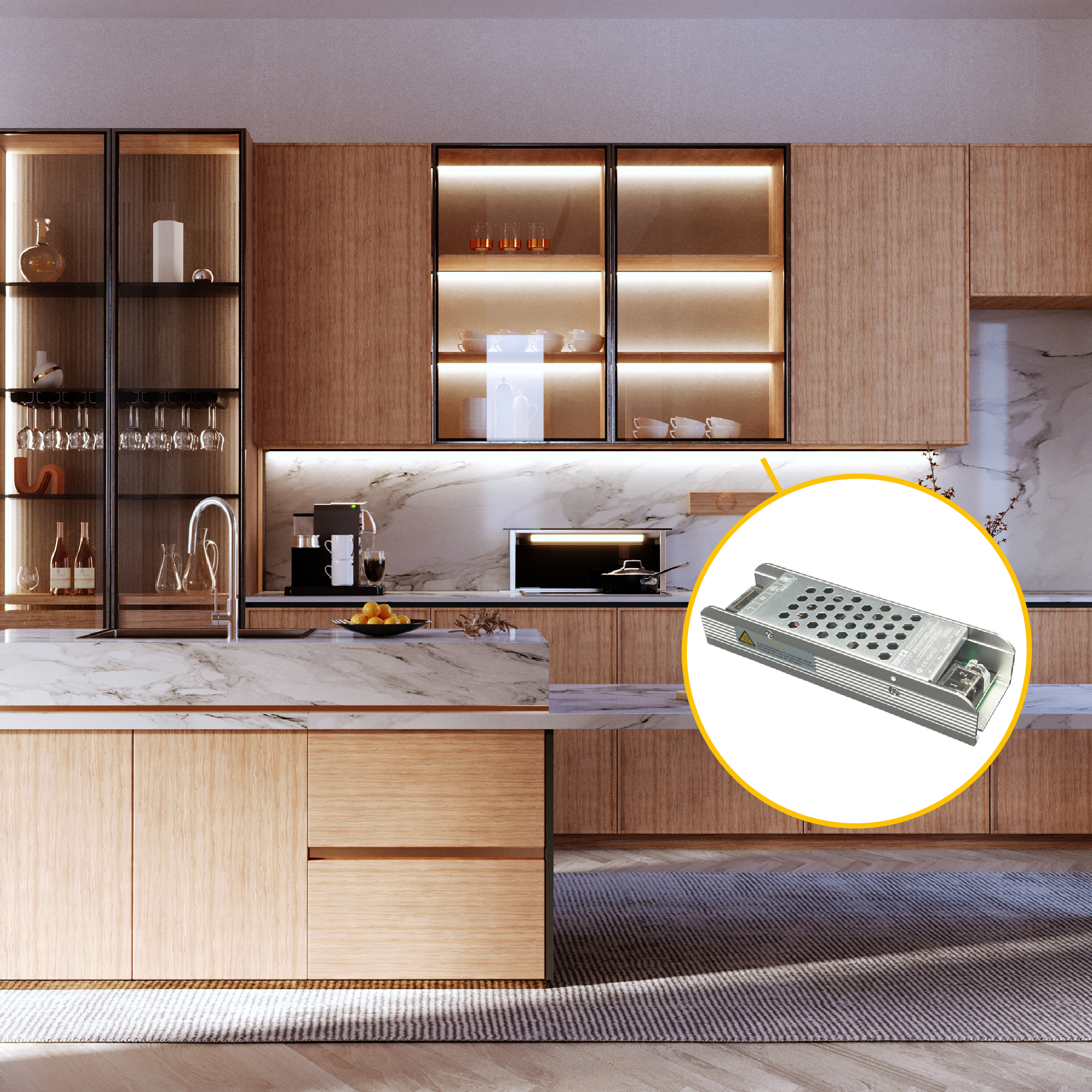 Fuente de Alimentación Dimerizable TRIAC & 0-10v, 24V 4A 100W, Interior