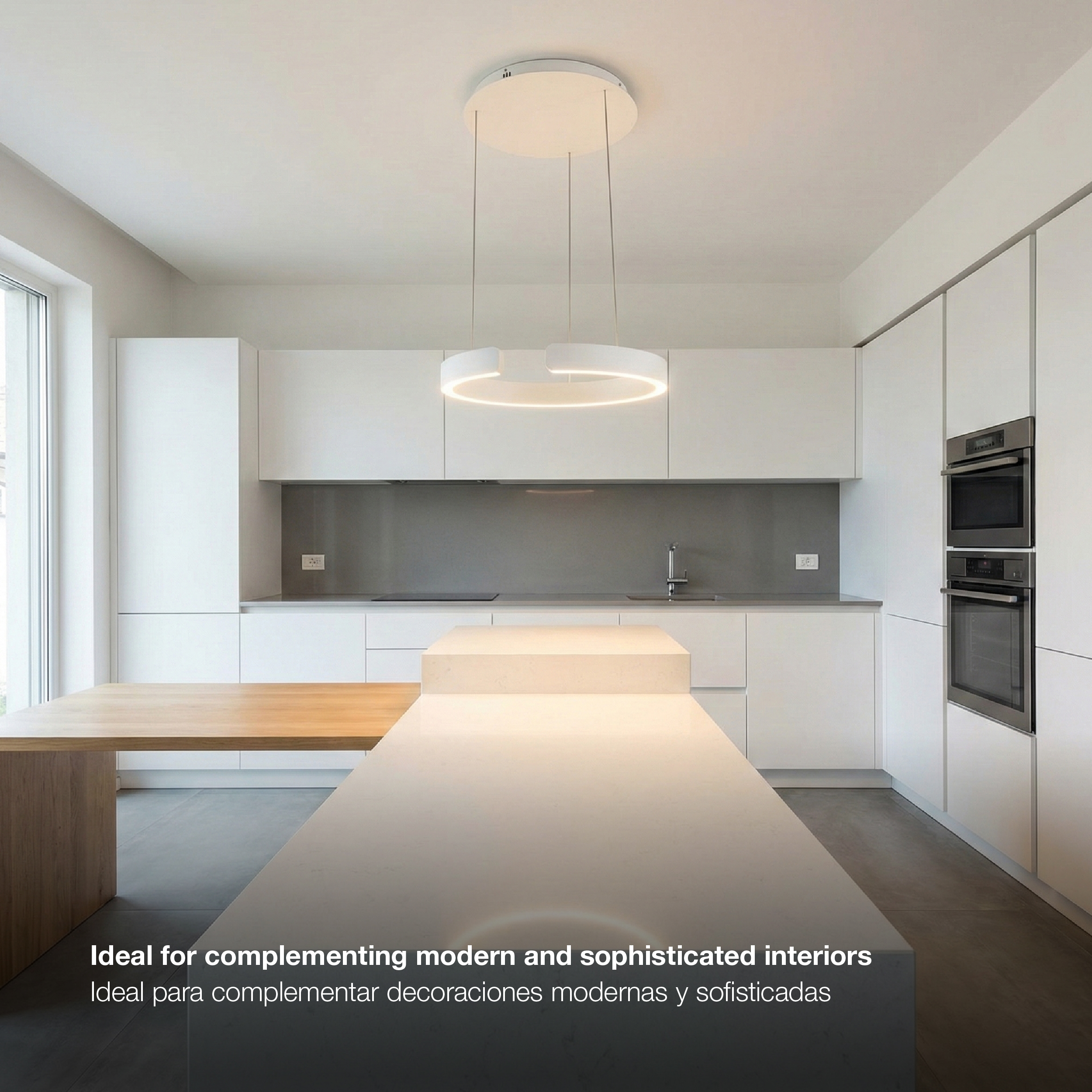 Lámpara LED Suspendida Blanco, Ø40x52cm, 28W CCT Variable 3000-6500K