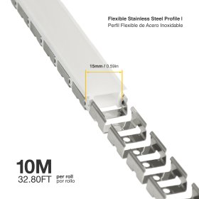 Perfil Flexible de Acero Inoxidable para pers-01 x10m