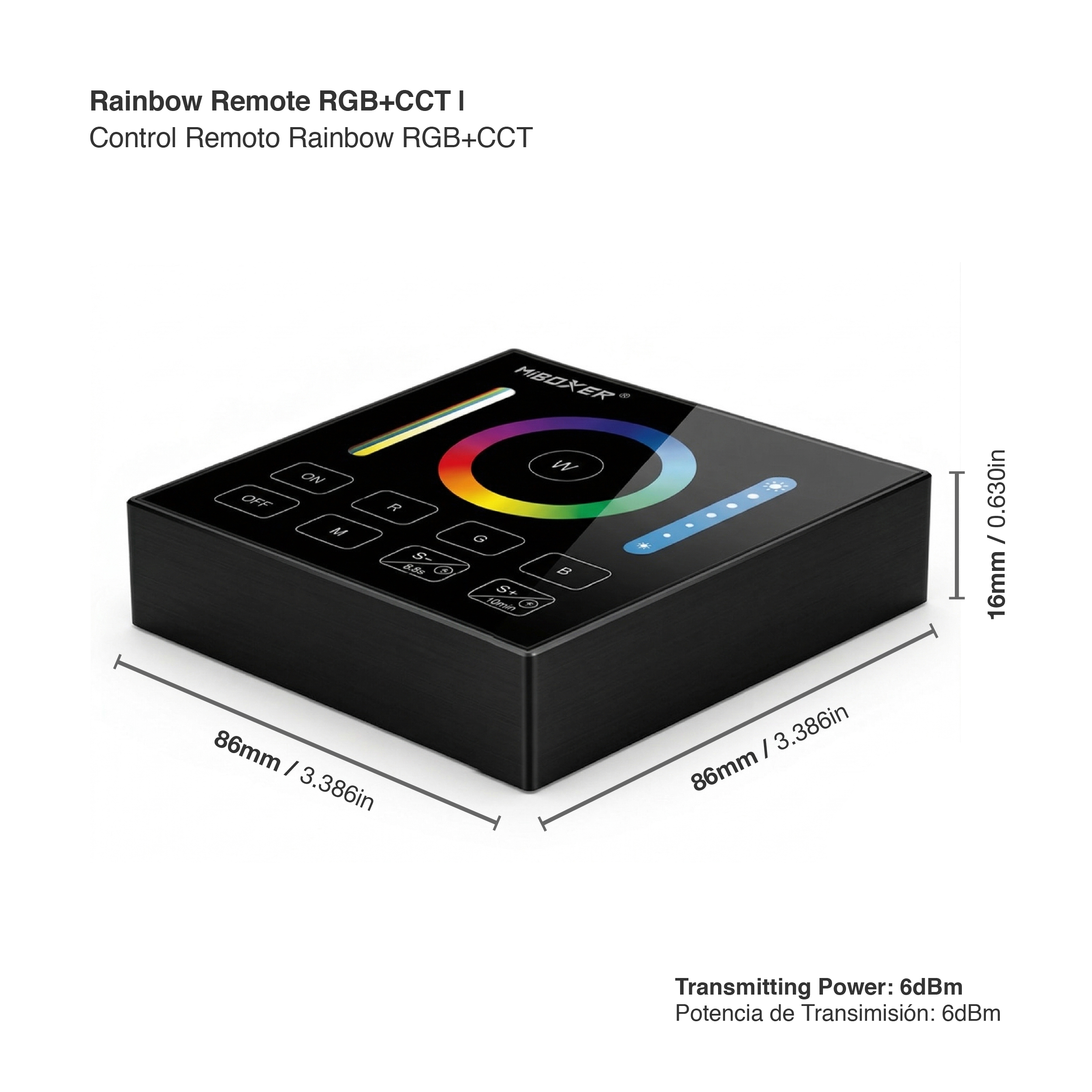 Panel Remoto RGB+CCT 3V 2.4Ghz