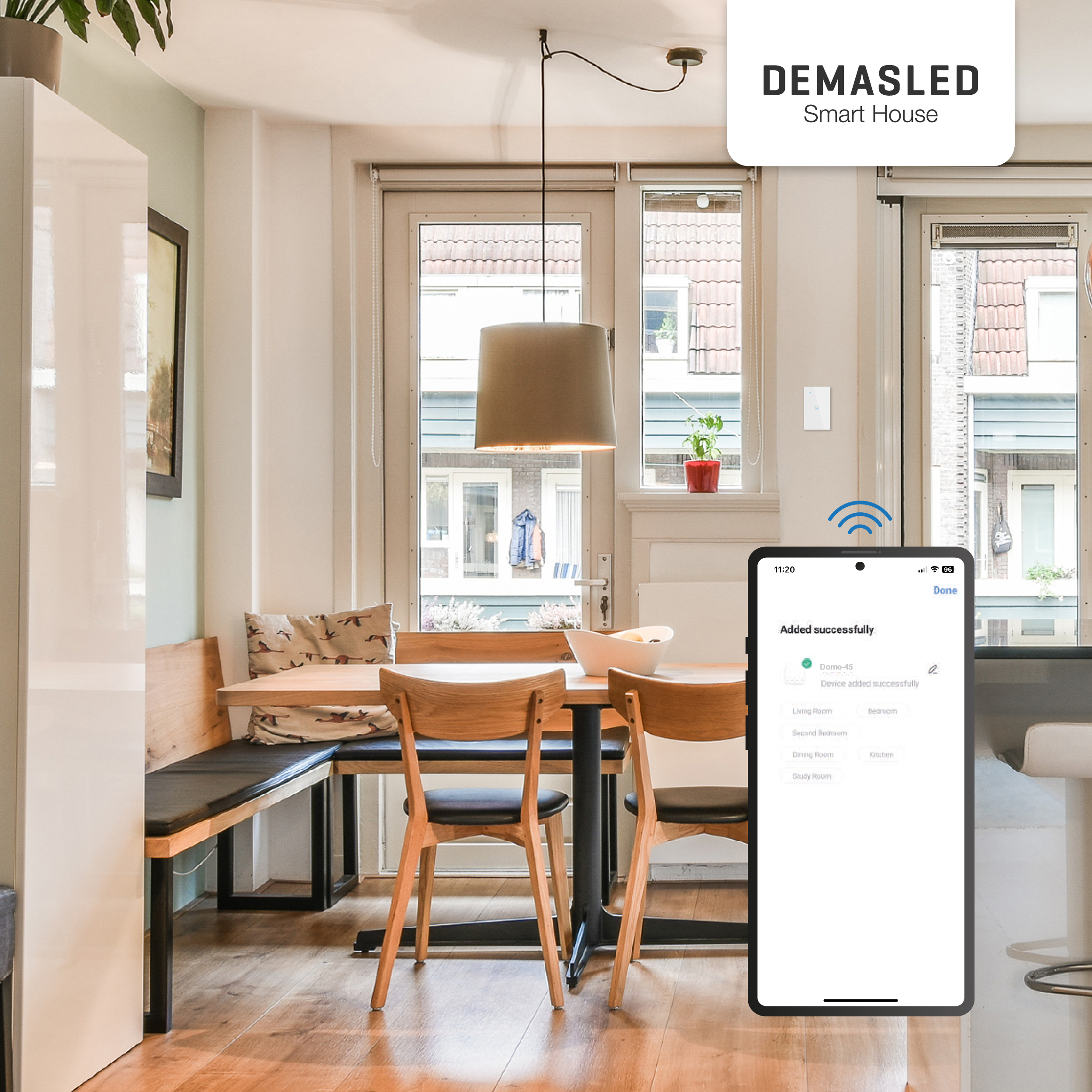 Tecla Smart de Pared Táctil 1 Canal 600W Blanco