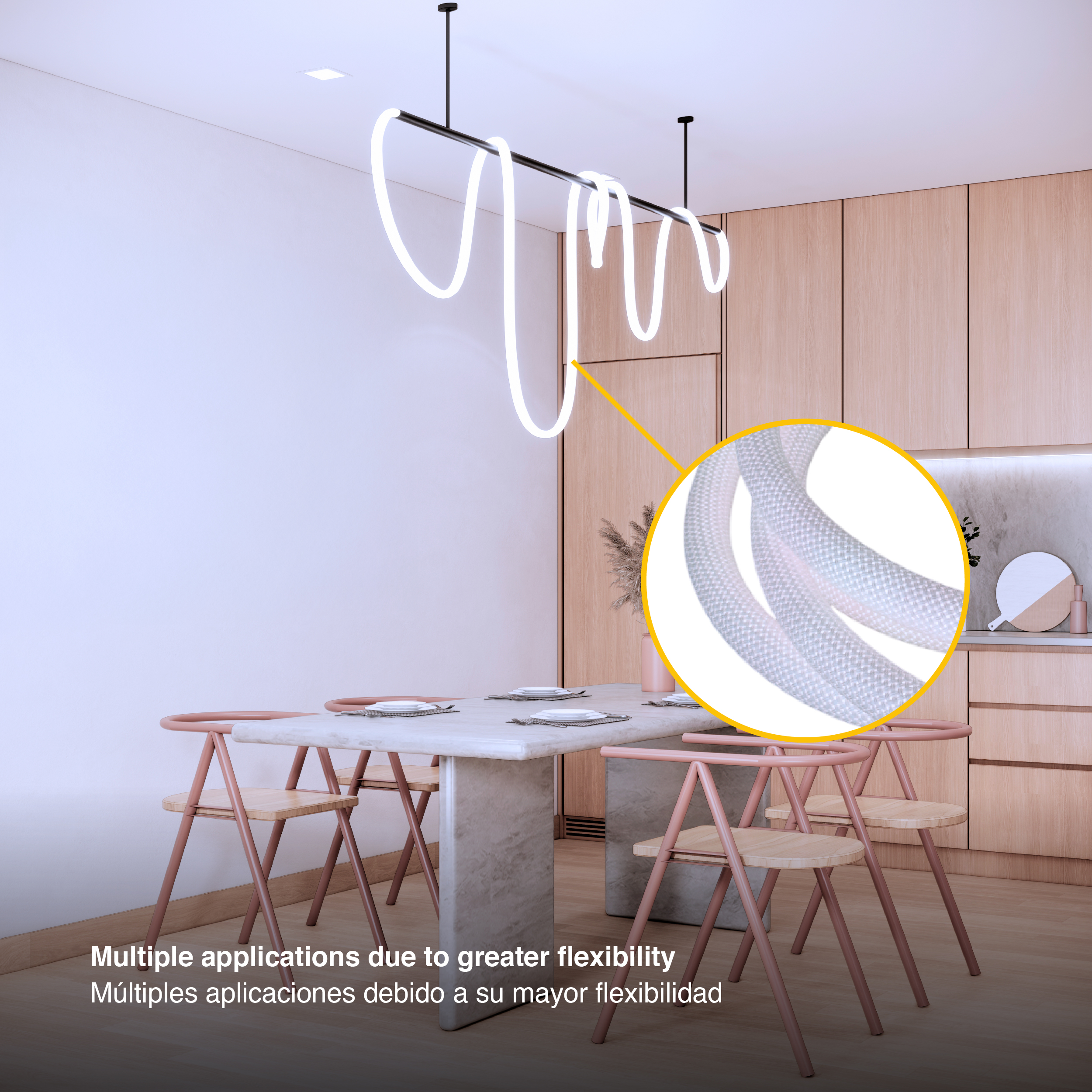 Tira LED Neón Flexible SMD2835, 24V 24W/m, Blanco Frío 240LEDs/m, 5m