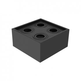 Luminaria BOX de Aplicar Negro de 20x20x10cm para 4 Lámparas GU10