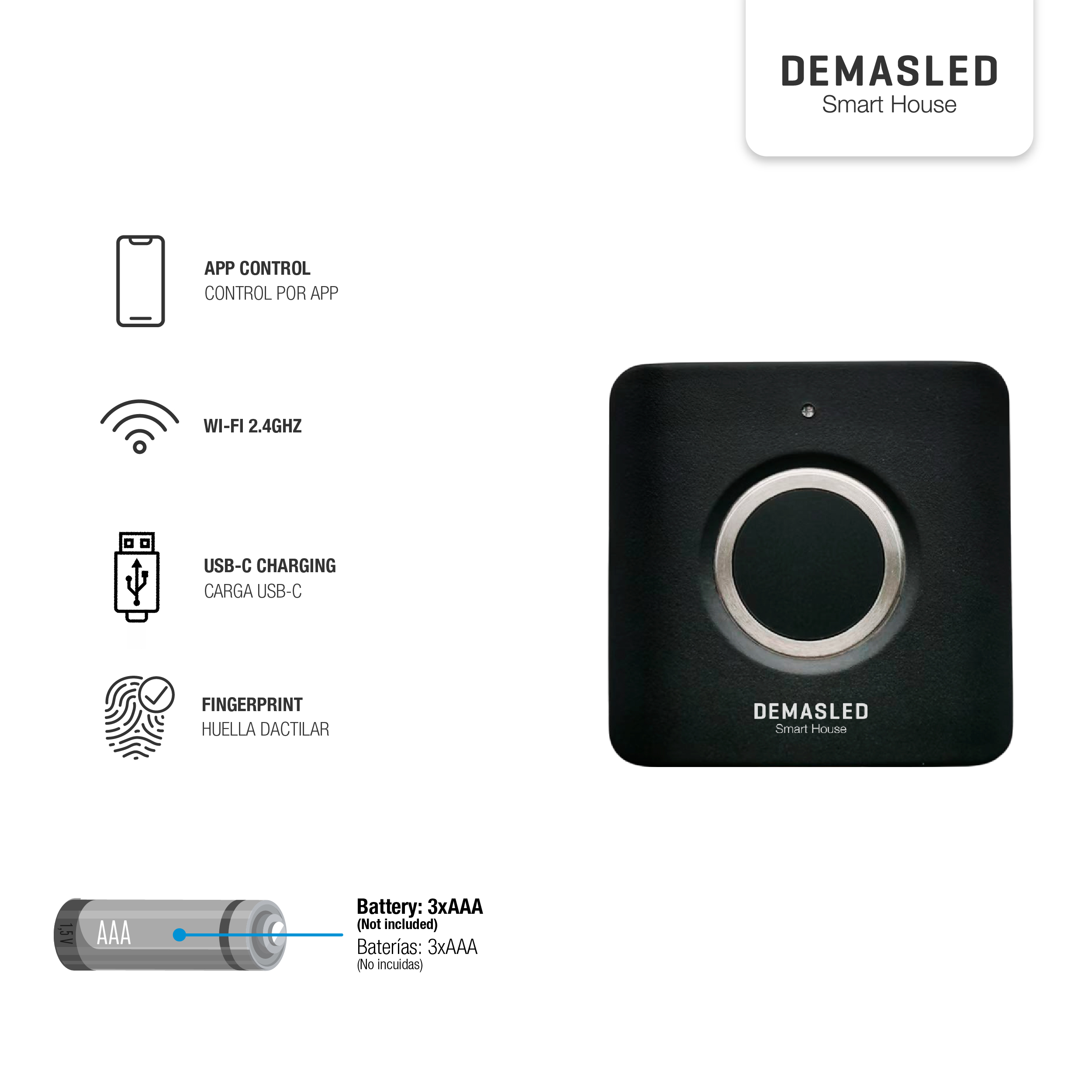 Cerradura Smart para Cajones con Huella Digital