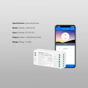 Controlador LED 2 en 1 Mi-Light 12-24V 12A max 2.4GHz