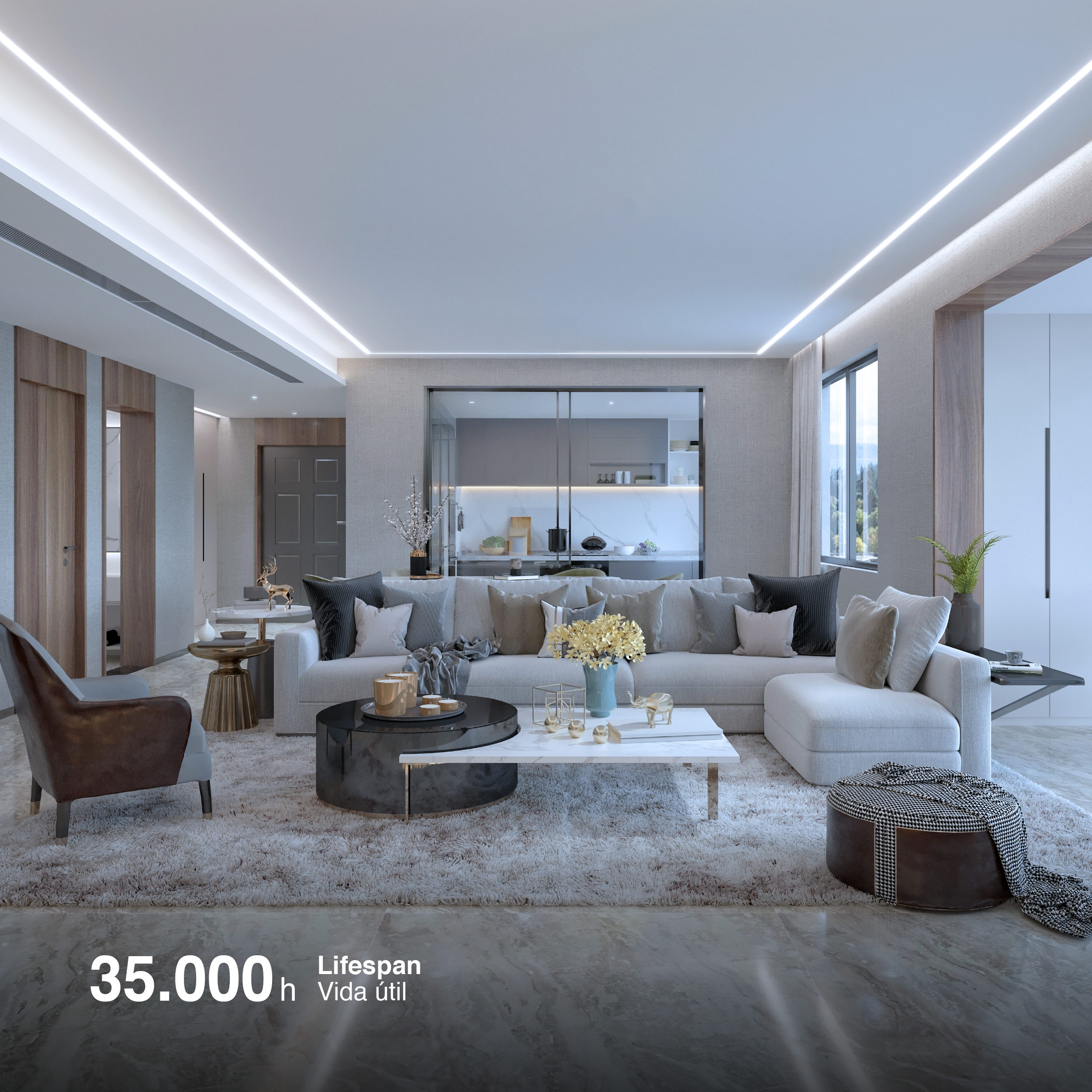 Tira LED COB 24V 4W/m Blanco Frío 360lm/m 504LEDs/m, 3mm PCB IP33 x 5m