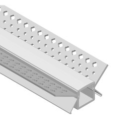 Perfil de Aluminio Esquina Interior de Embutir 50x25,3mm Anodizado, Cover Opal Blanco x2m