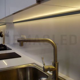 Perfil de Aluminio Esquinero 16x16mm Negro, Cover Curvo Opal Negro x2m