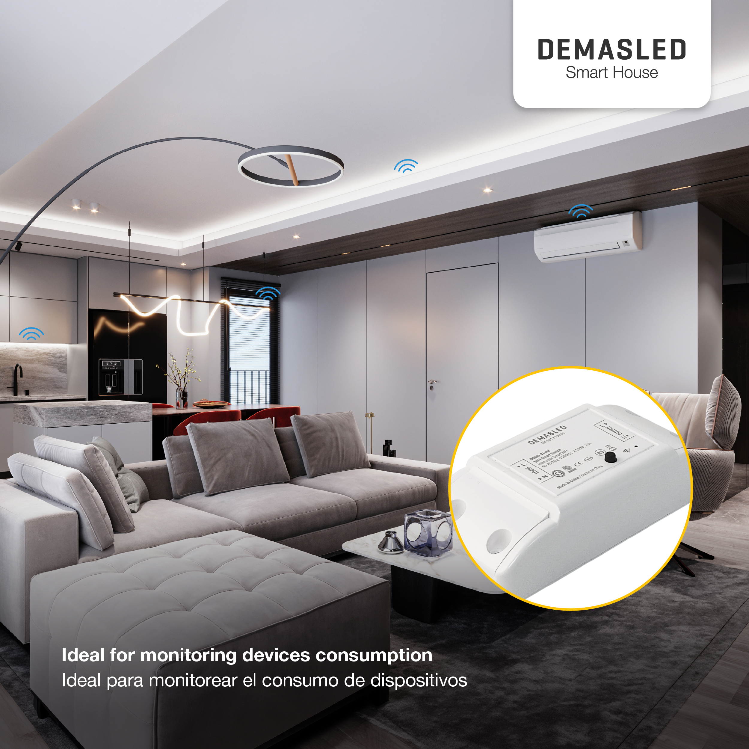 Receptor WIFI Monitoreo de Consumo Eléctrico 10A