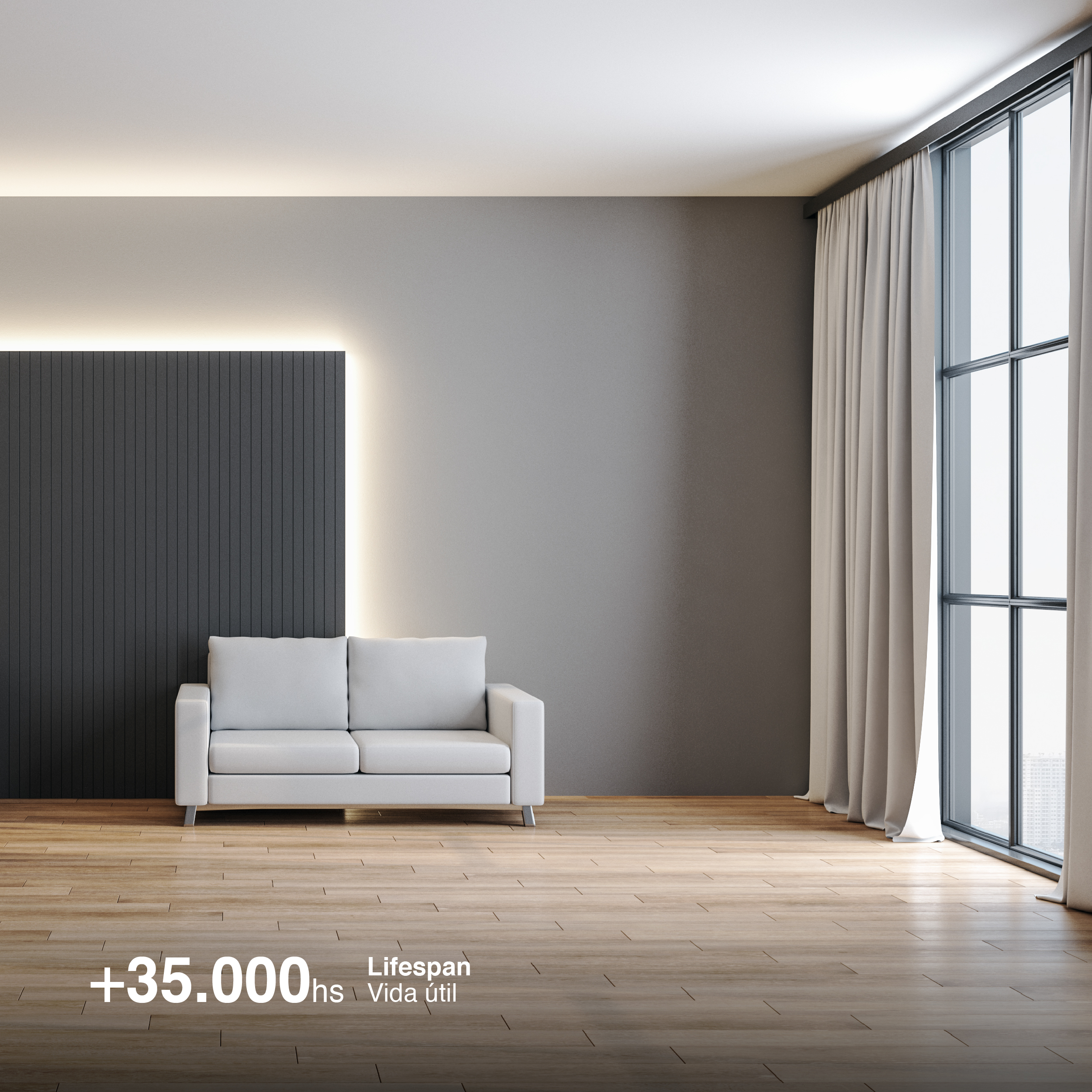 Tira LED COB 24V 11W/m, Blanco Neutro 1100lm/m 480 LEDs/m, 8mm, 5m