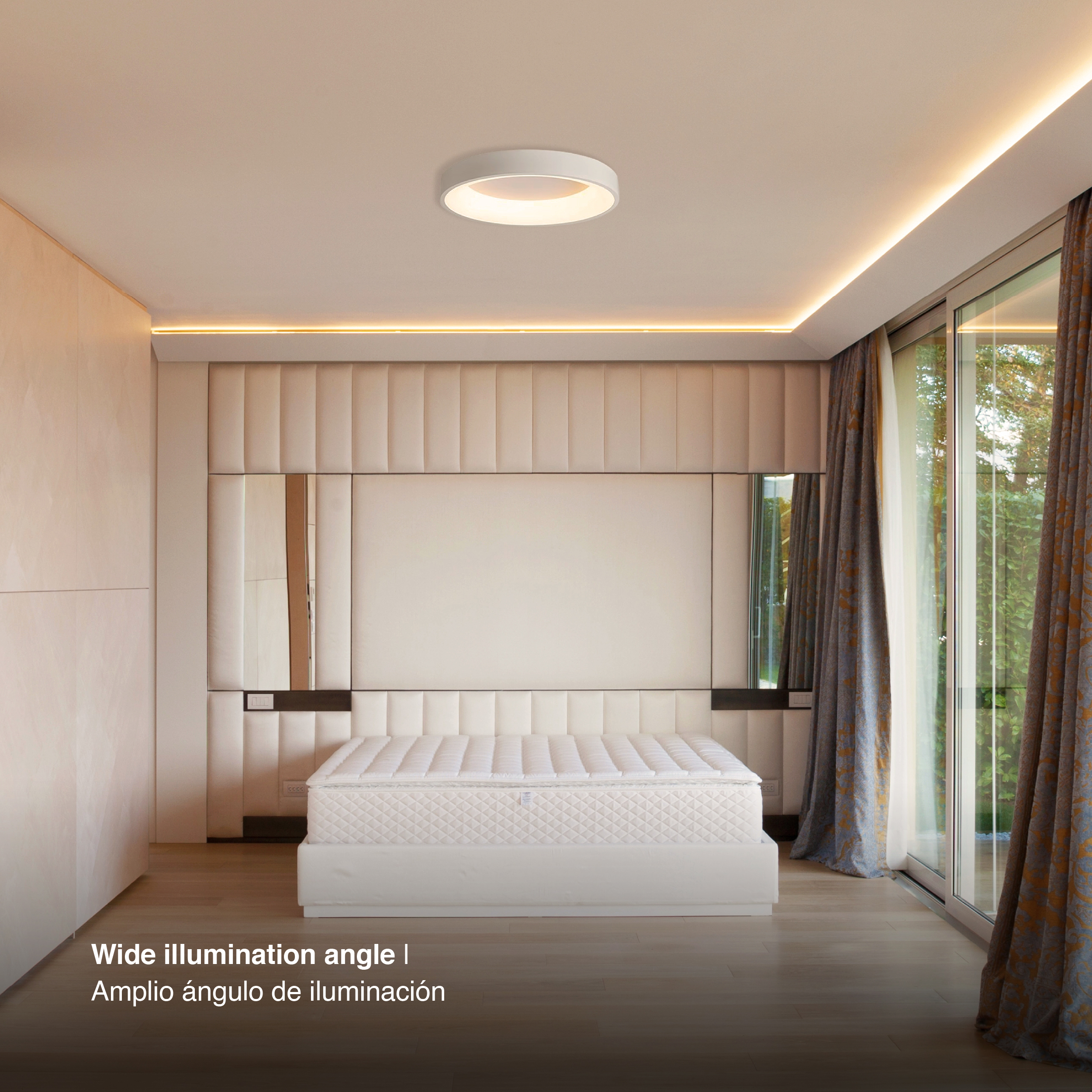 Panel LED Smart Redondo Blanco Ø48x9cm 48W 210mA CCT, de Aplicar