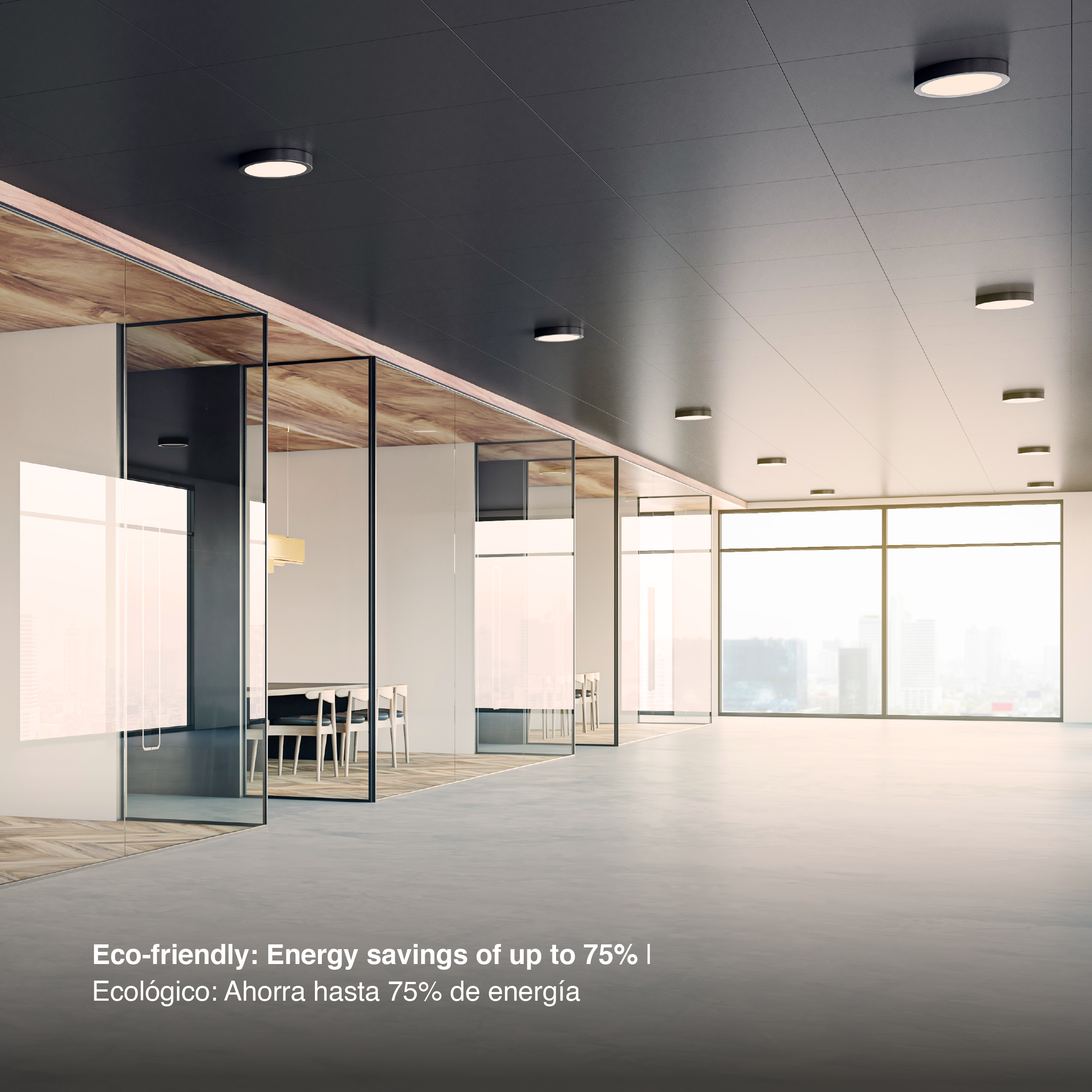 Plafón LED redondo negro de 22cm, 18W 1230lm Cálido, de aplicar