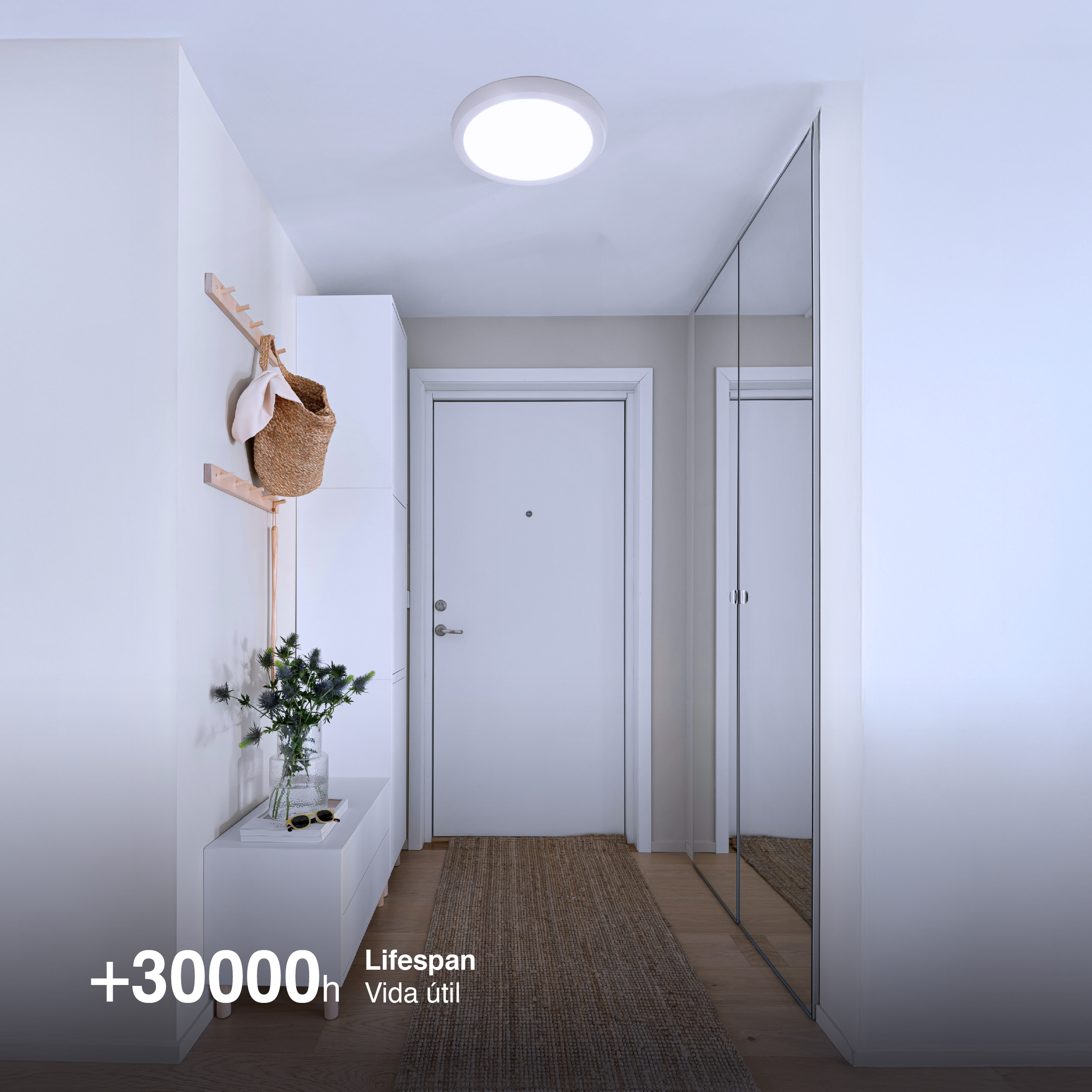 Panel LED Redondo 60cm, 40W, blanco Frío, Aplicar