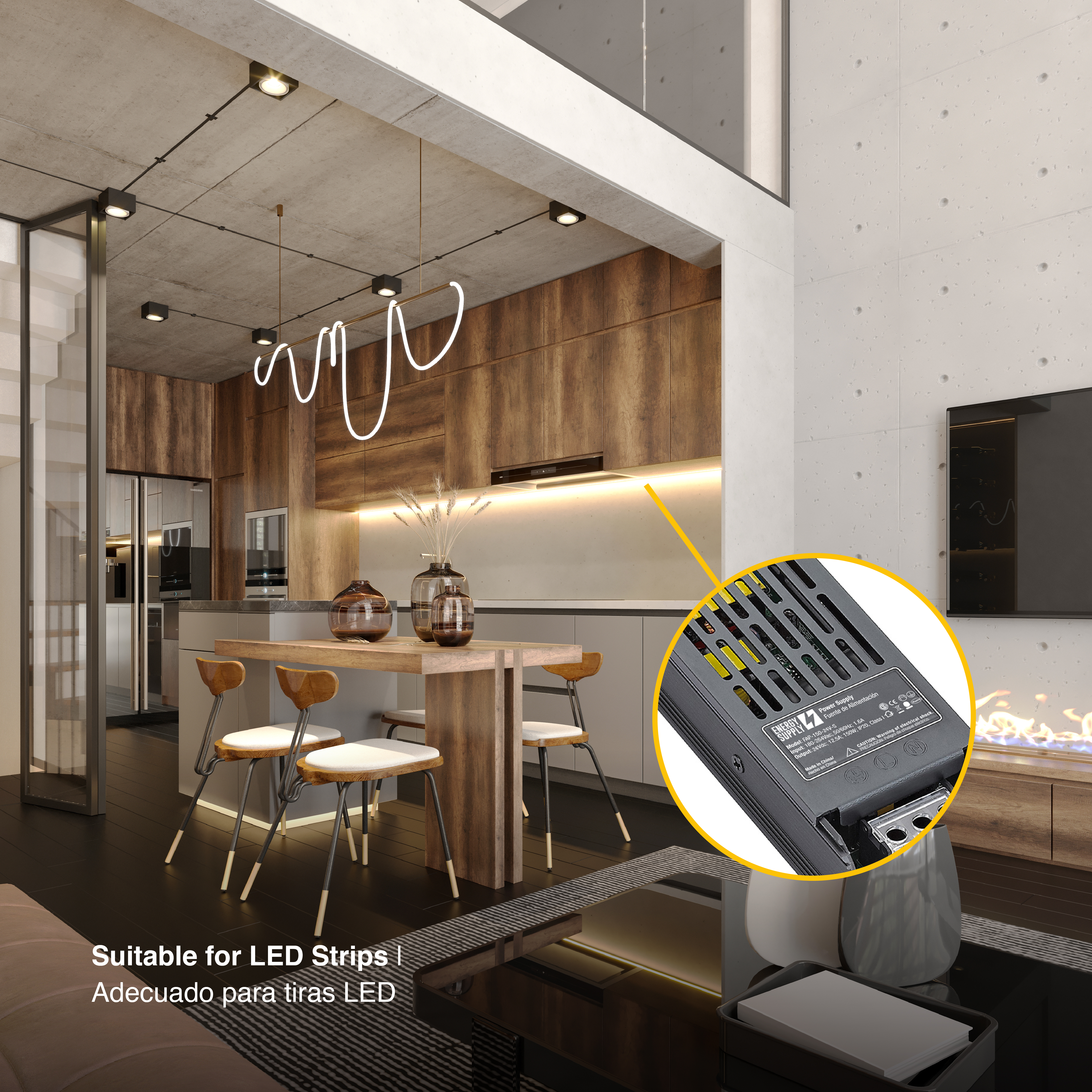 Fuente de alimentación perforada. SUPER Slim energy supply 150W-24v. 180-264vac. 150w. 6,3 amps. 24v