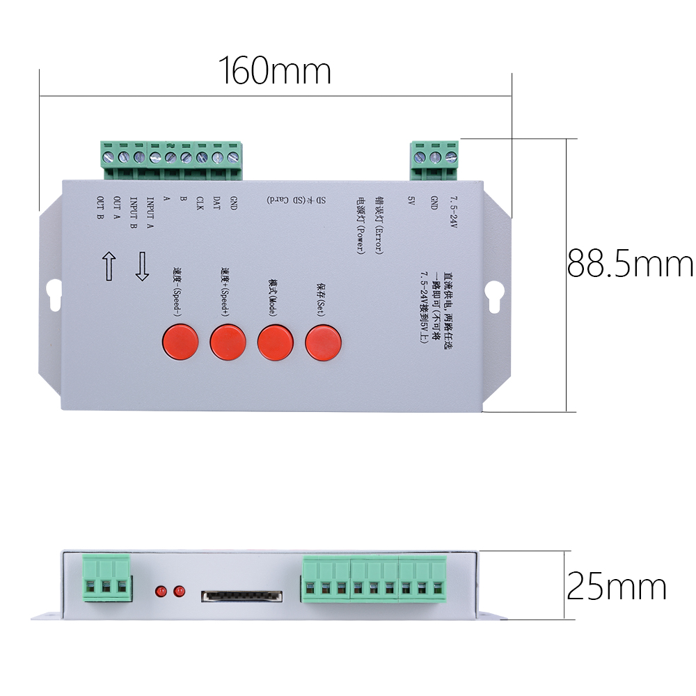 Controlador Pixel T-1000S con memoria SD, 2048 pixeles
