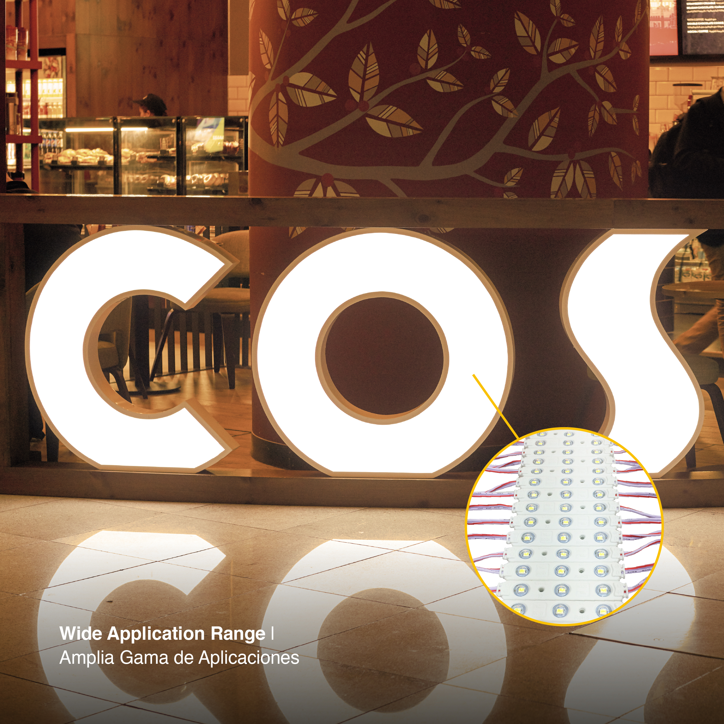 Módulo LED SMD2835 Cálido 70Lm 3000K 3 LEDs 12V 0.72W Exterior IP65