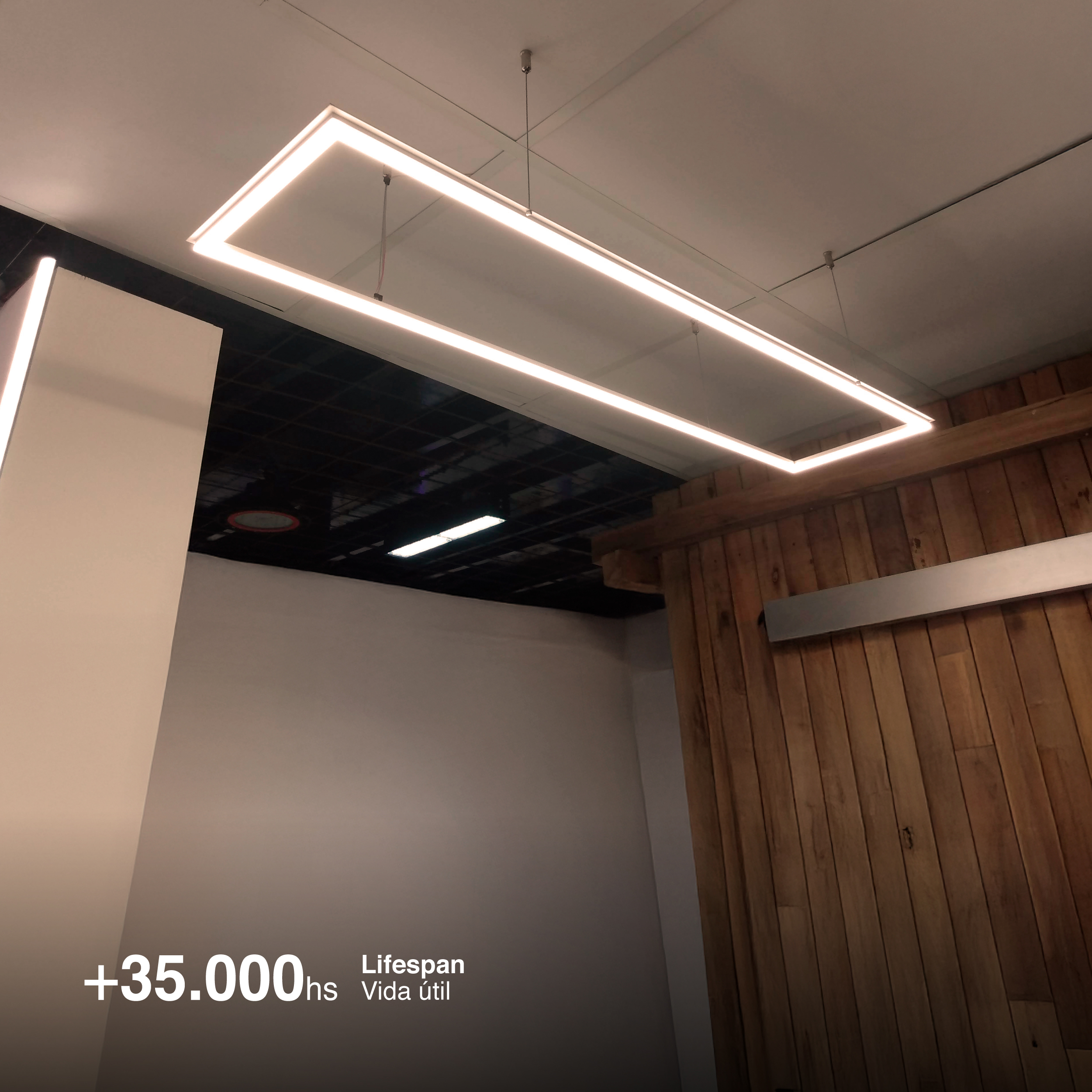 Marco Luminoso LED de 120x30cm 48W 5.300lm blanco Cálido 3000K